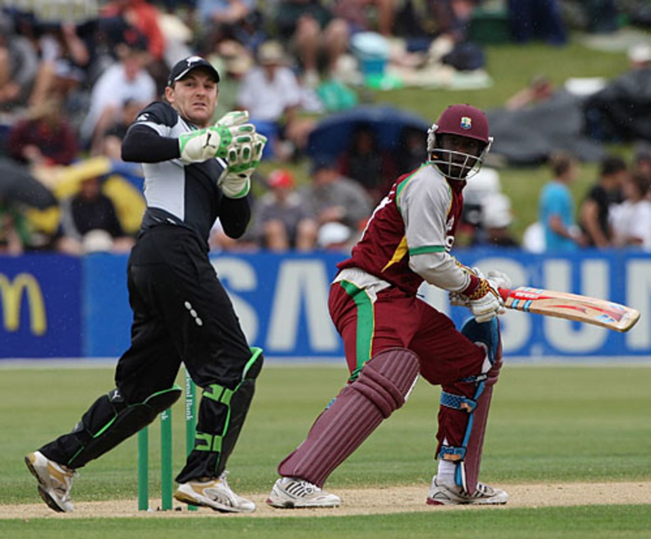 Xavier Marshall plays a shot behind the wicket, New Zealand v West Indies, 1st ODI, Queenstown, December 31, 2008