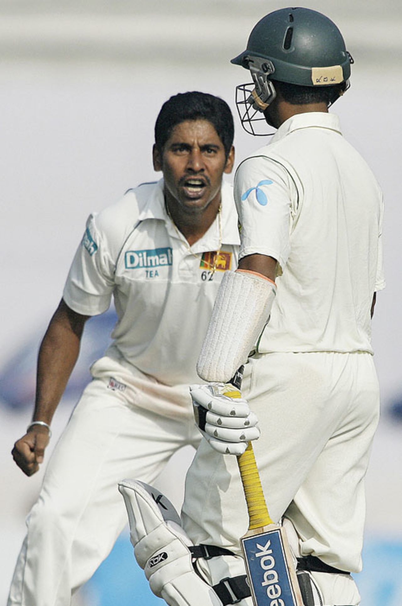 Mohammad Ashraful gets a send-off from Chaminda Vaas, Bangladesh v Sri Lanka, 1st Test, Dhaka, 5th day, December 31, 2008