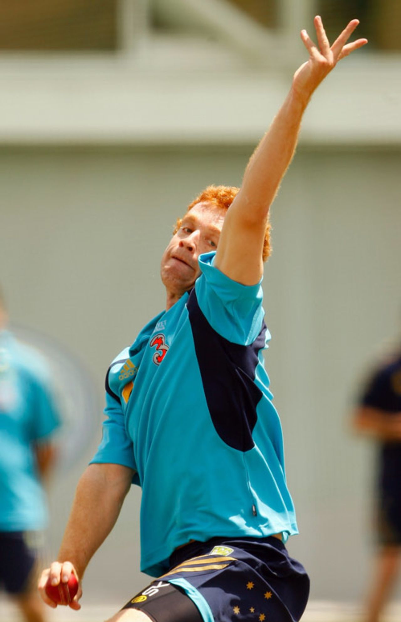 Andrew McDonald in his delivery stride during a practice session ahead of the third Test, Sydney, January 2, 2009