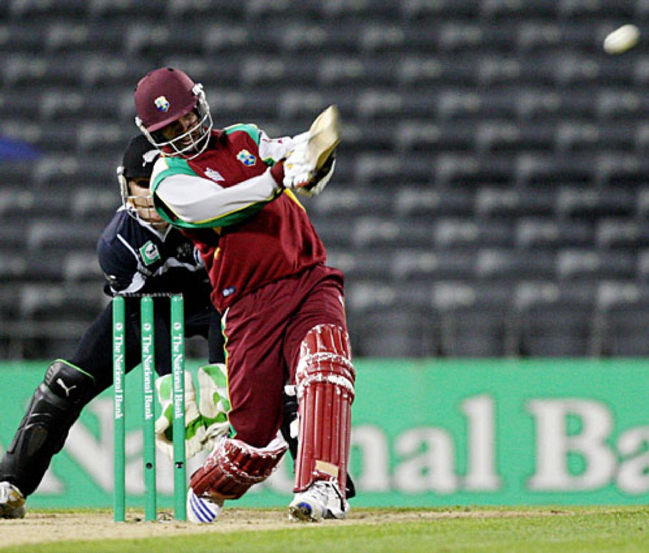 Denesh Ramdin goes for an almighty pull, New Zealand v West Indies, 2nd ODI, Christchurch, January 3, 2009