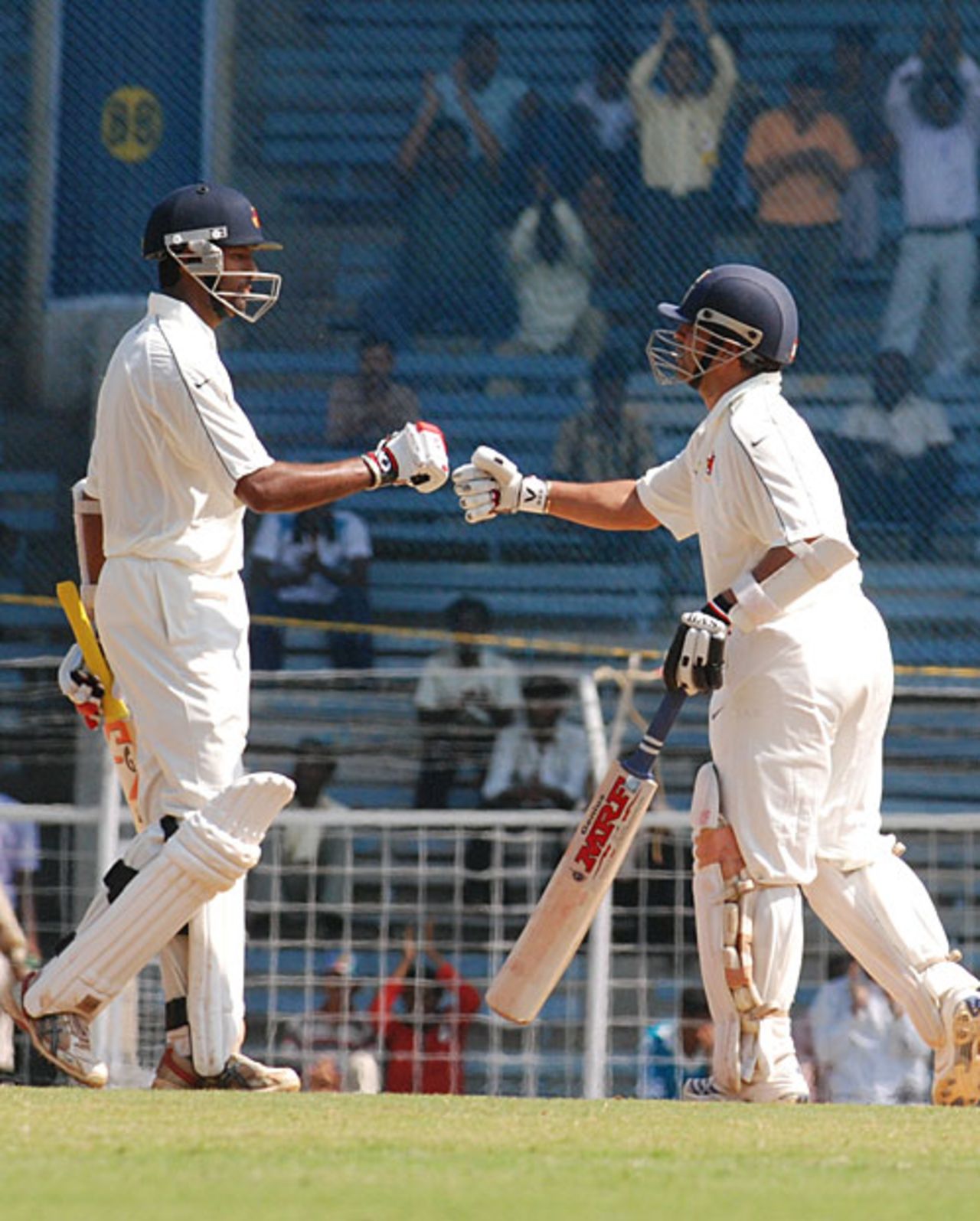 Sachin Tendulkar and Wasim Jaffer were involved in a double-century stand, Mumbai v Saurashtra, Ranji Super League semi-final, 2nd day, Chennai, January 5, 2009