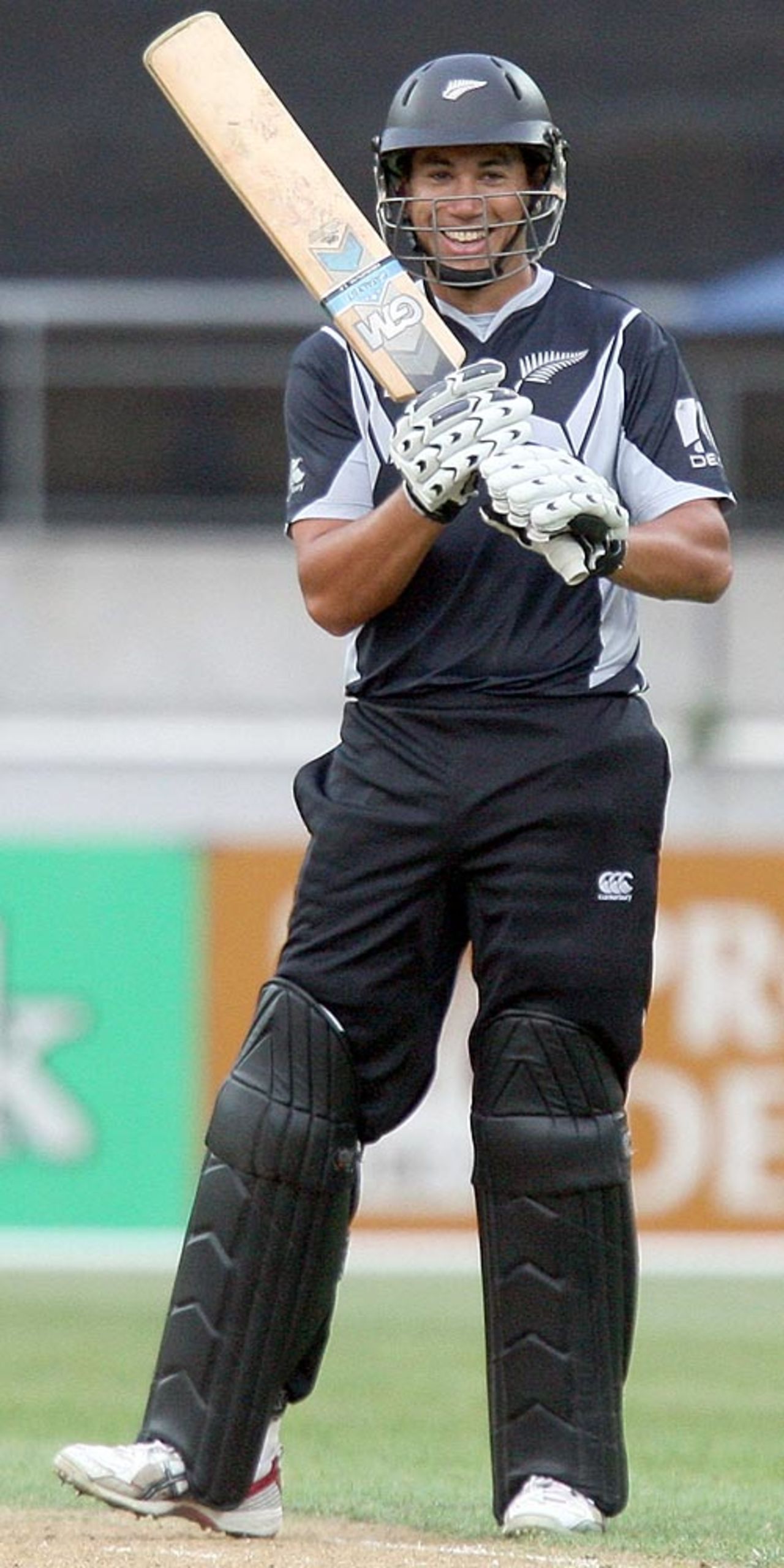 Ross Taylor is all smiles after bringing up his fifty, New Zealand v West Indies, 3rd ODI, Wellington, January 7, 2009