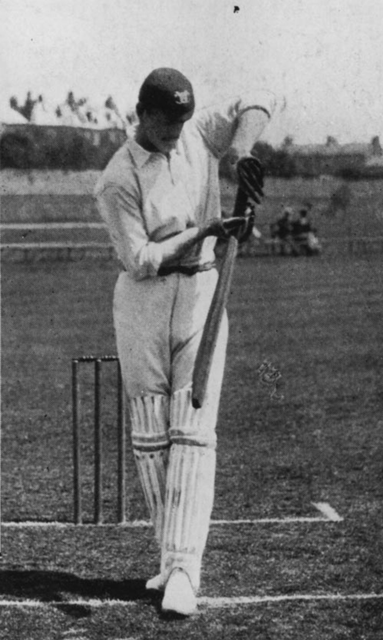 Tip Foster plays a ball to the leg side, 1910