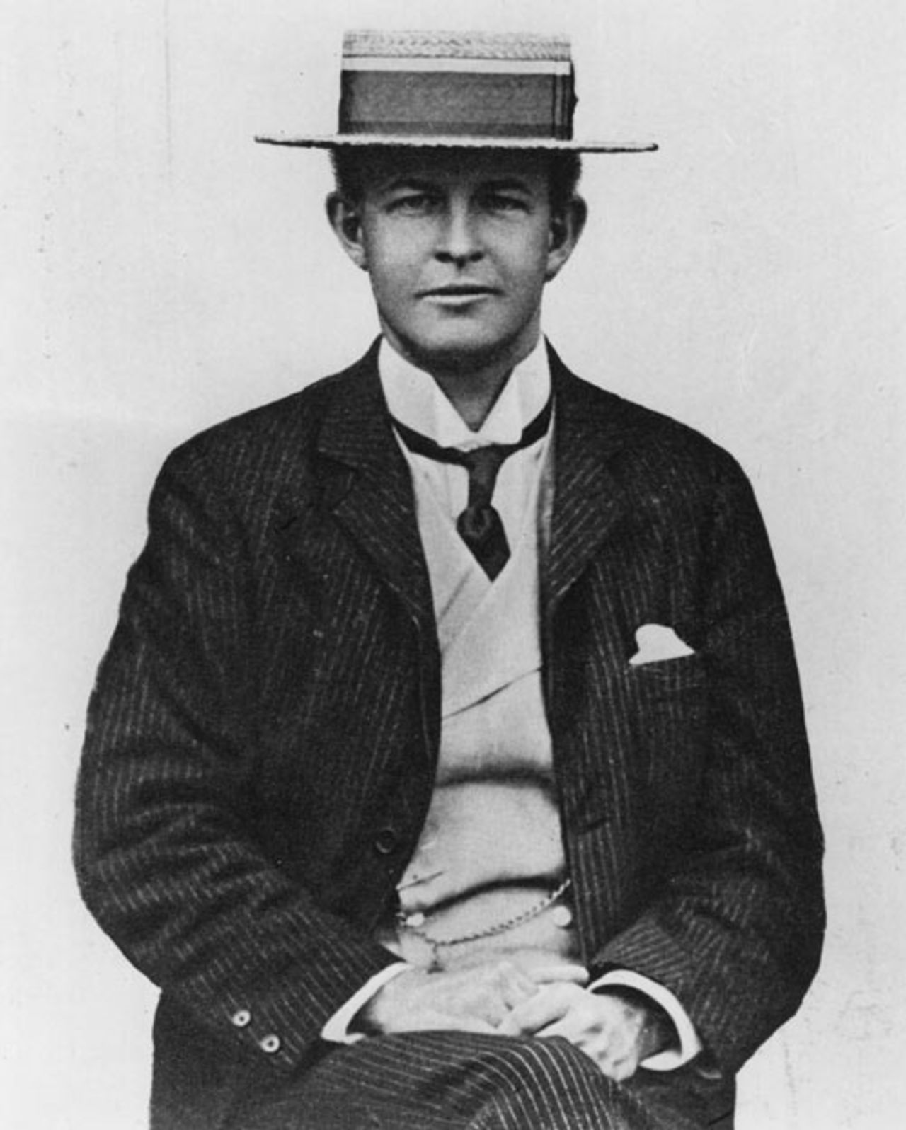 Sir Plum Warner poses for a photograph, 1904