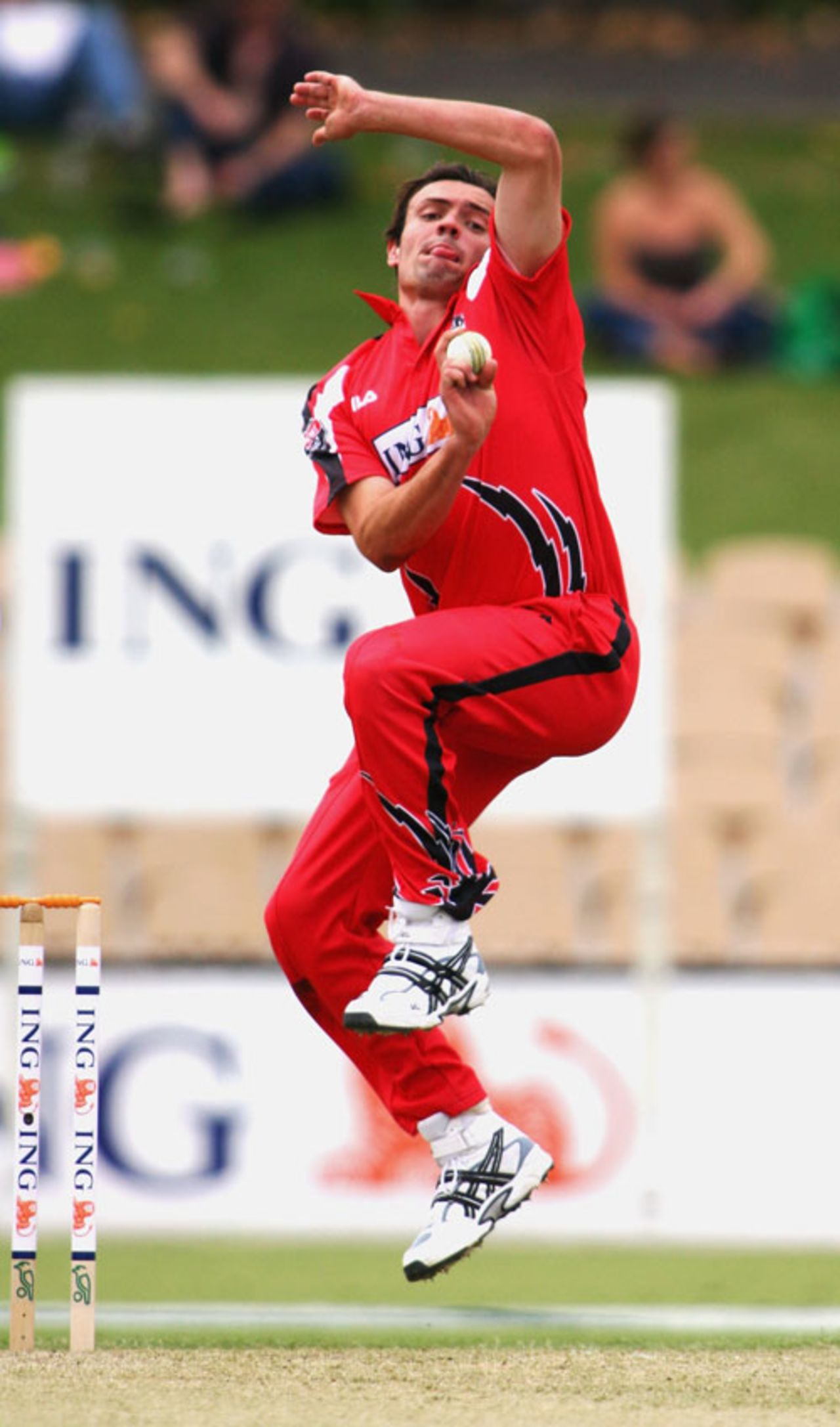 Matthew Weeks bowls in the ING Cup match between the South Australia and Victoria at Adelaide Oval October 30, 2004