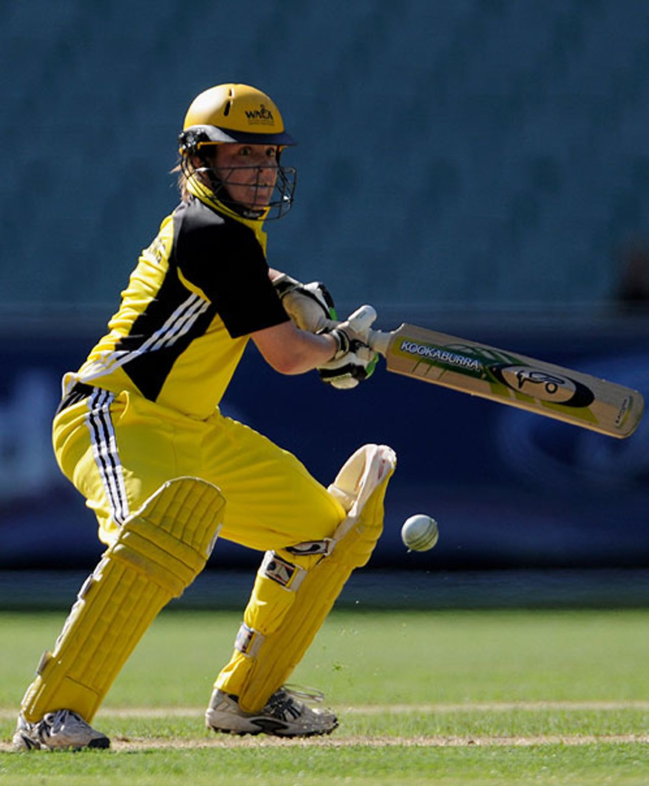 Lauren Stammers hits a shot during the Women's Twenty20 match between the Victoria Women and Western Australia Women held at the Melbourne Cricket Ground January 8, 2009.