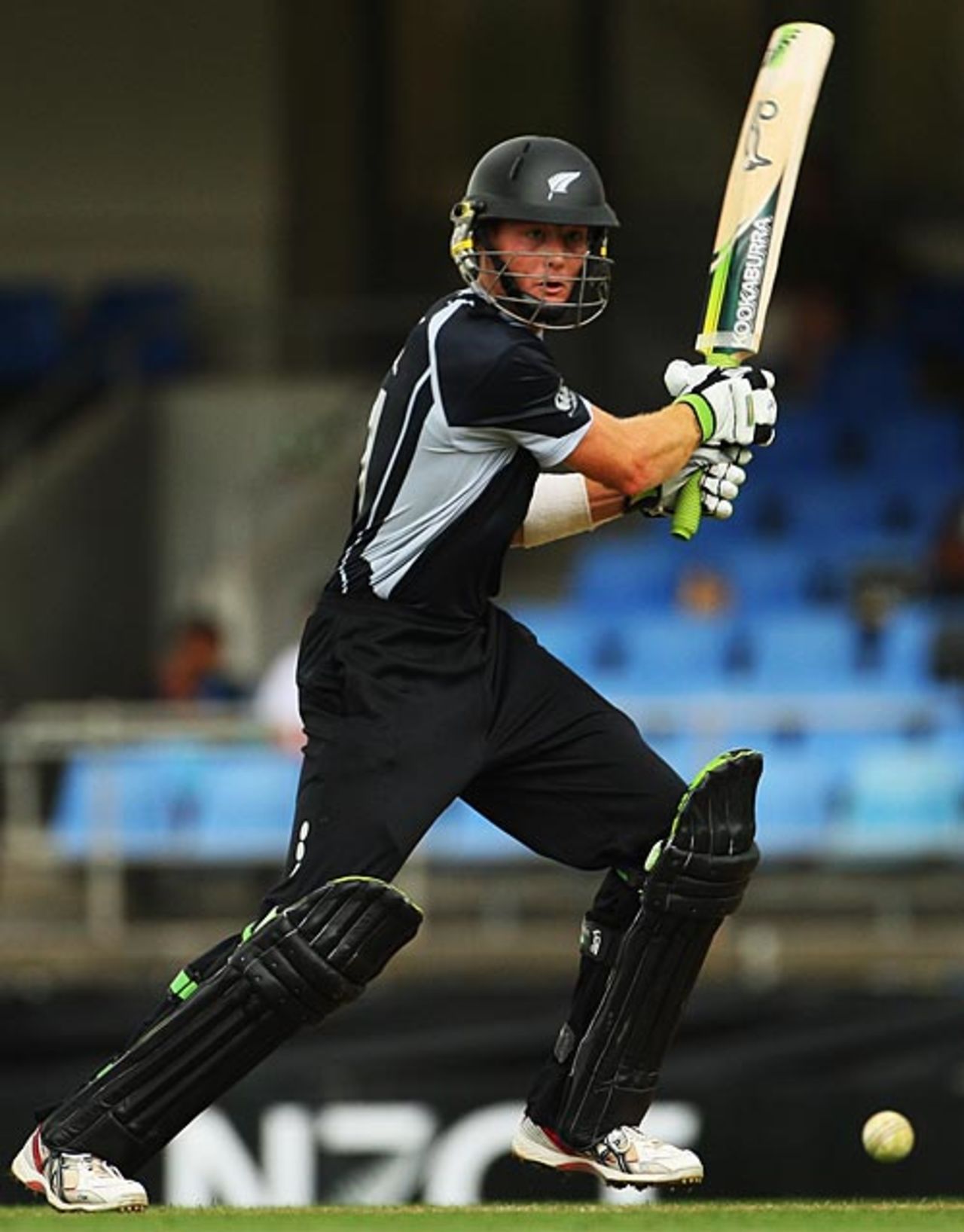 Martin Guptill cuts during his century, New Zealand v West Indies, 4th ODI, Auckland, January 10, 2009
