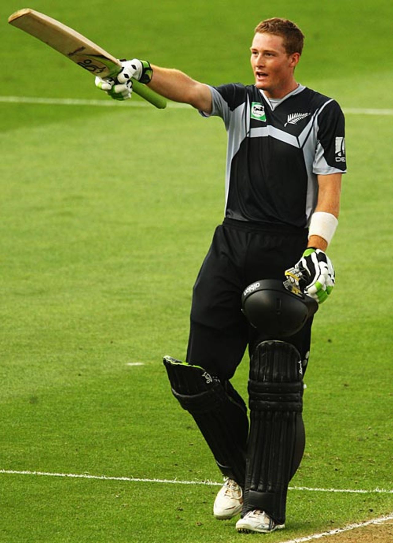 Martin Guptill plays off the front foot, New Zealand v West Indies, 4th ODI, Auckland, January 10, 2009