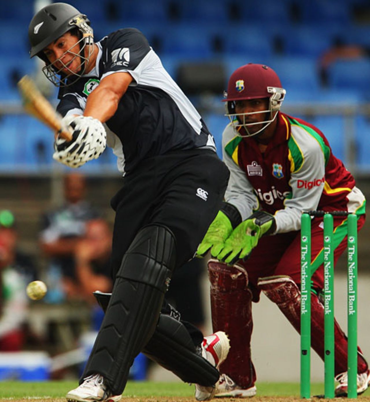 Ross Taylor plays an attacking shot, New Zealand v West Indies, 4th ODI, Auckland, January 10, 2009