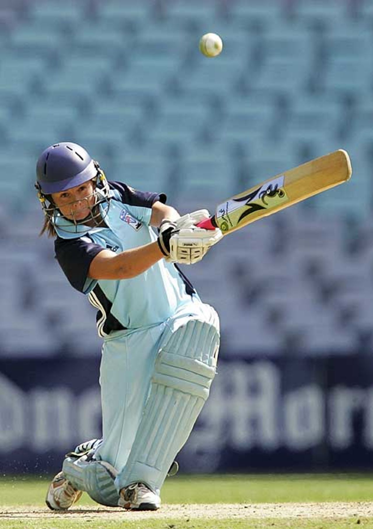Corinne Hall gives the ball a good hit, New South Wales Women v Victoria Women, WNCL, Sydney, January 17, 2009