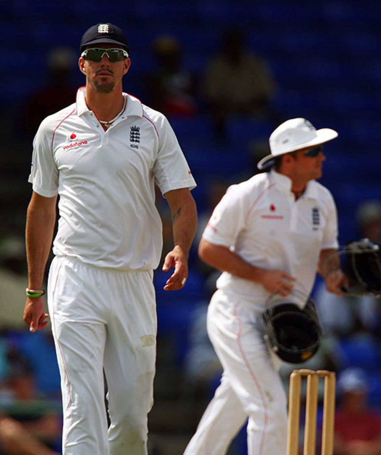 Kevin Pietersen and Andrew Strauss: roles reversed for this fixture, St Kitts Invitational XI v England XI, Warner Park, January 26, 209