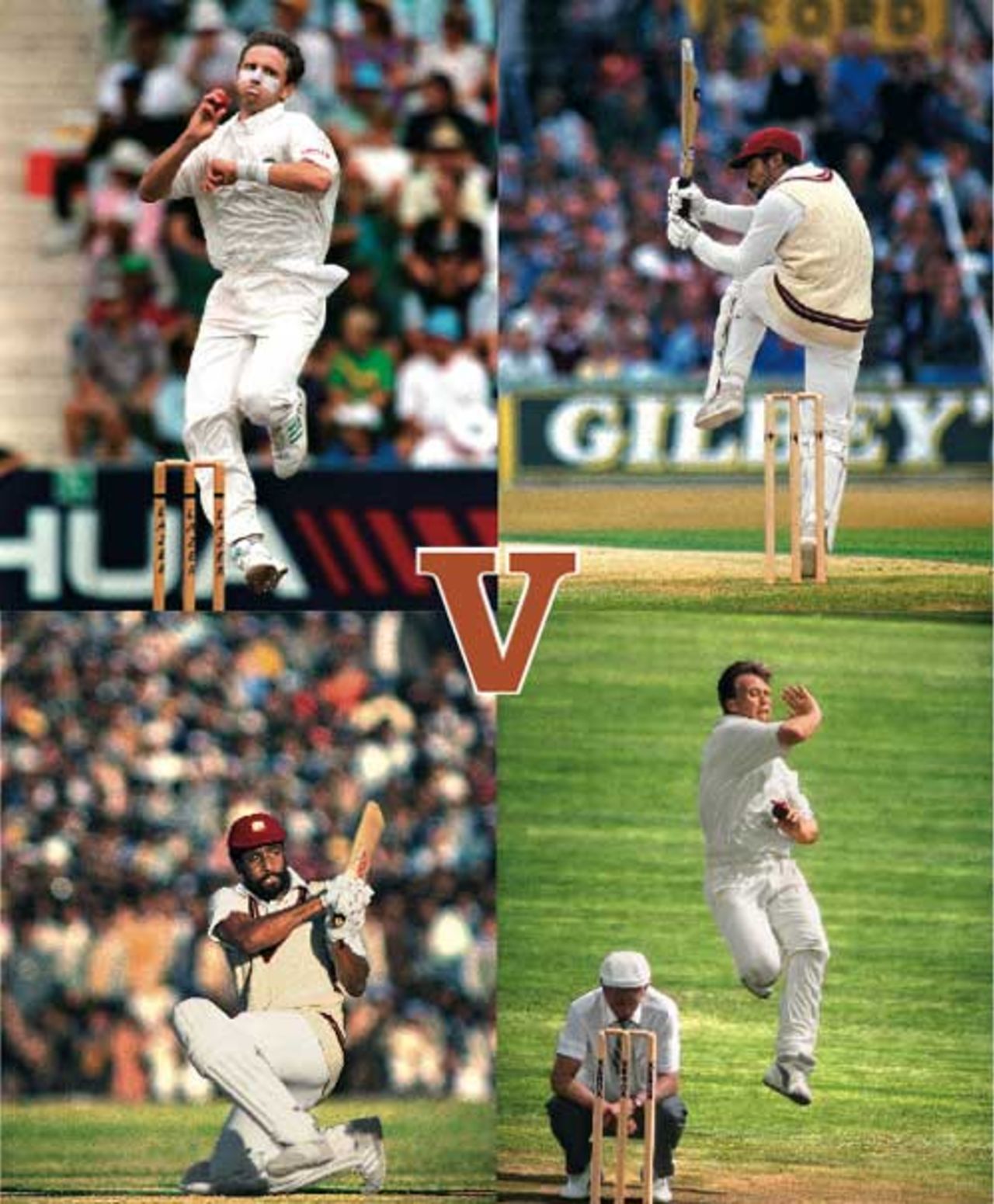 Composite: Viv Richards, Allan Donald, Gordon Greenidge, Brett Schultz