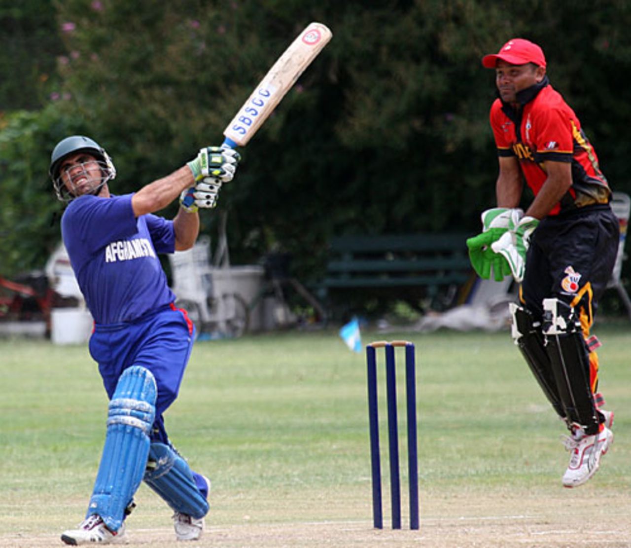 Karim Khan hits on his way to 50, Afghanistan v Papua New Guinea, World Cricket League, Buenos Aires, January 28, 2009