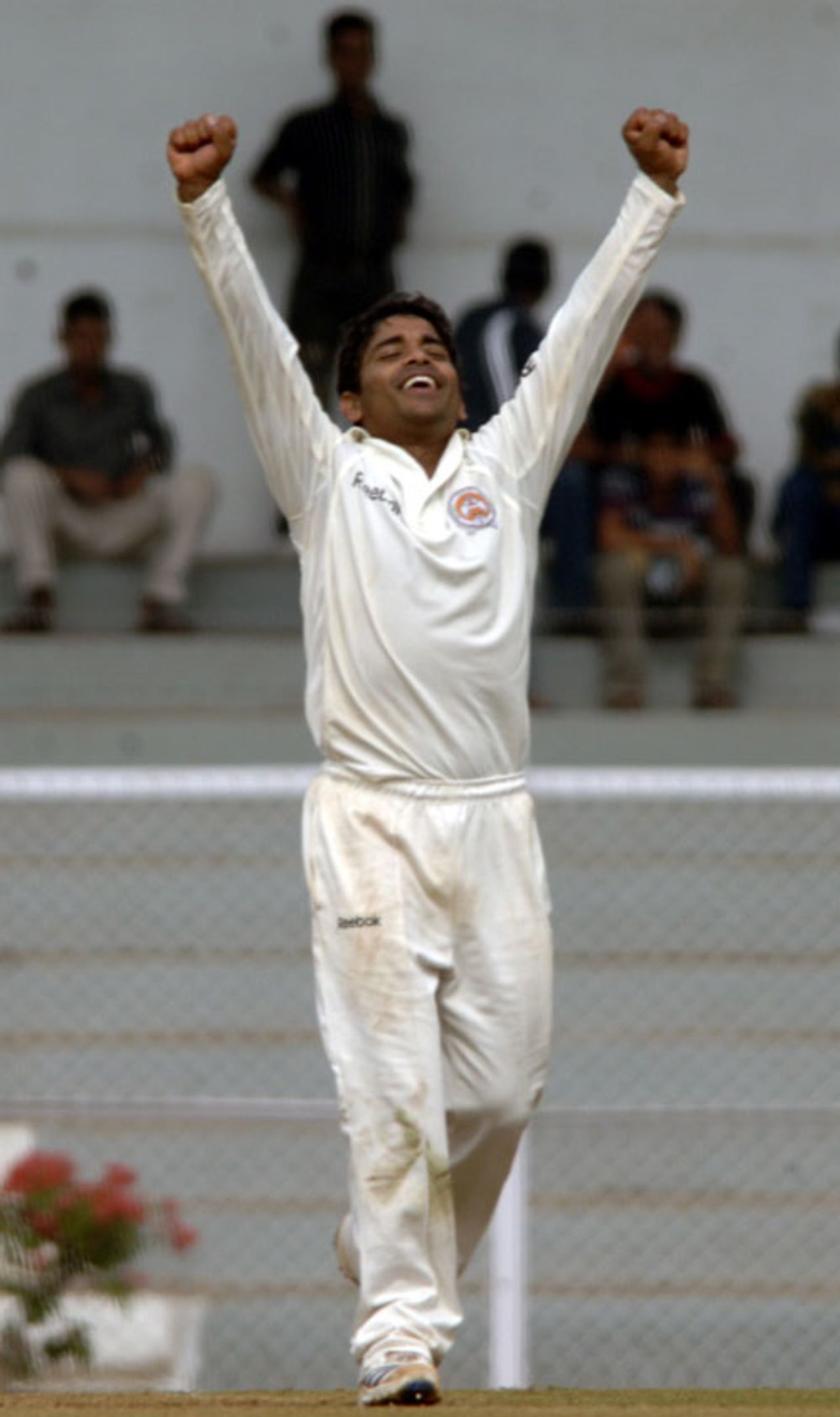 Rajesh Pawar celebrates during his five-wicket haul, West Zone v East Zone, Duleep Trophy semi-final, Mumbai, 1st day, January 30, 2009