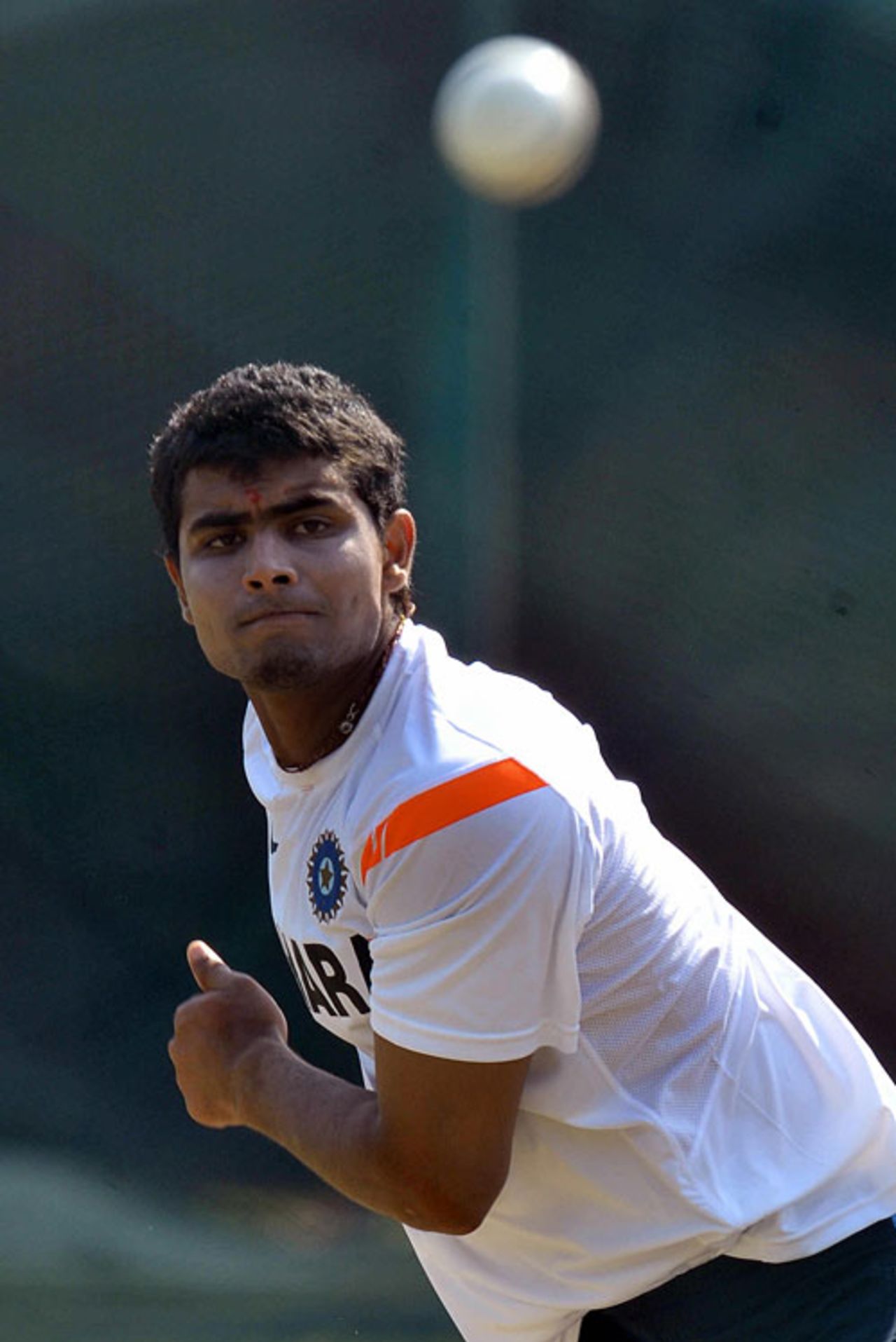 Ravindra Jadeja bowls at the nets, Colombo, January 30, 2009