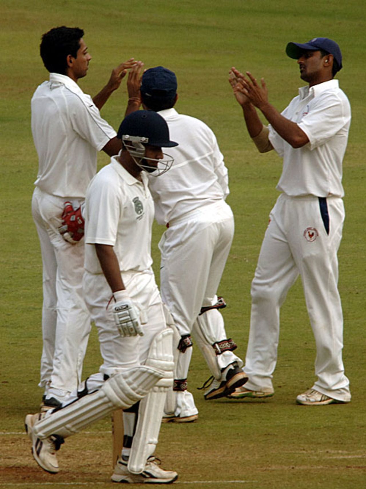 RR Parida walks back for 47 after being dismissed by Dhawal Kulkarni, West Zone v East Zone, Duleep Trophy semi-final, Mumbai, 2nd day, January 30, 2009
