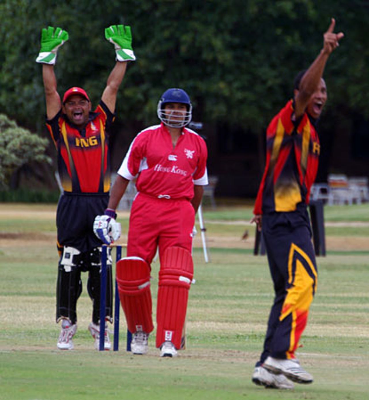 The loss of Manoj Cheruparambil's wicket was a big blow for Hong Kong, ICC WCL Division 3