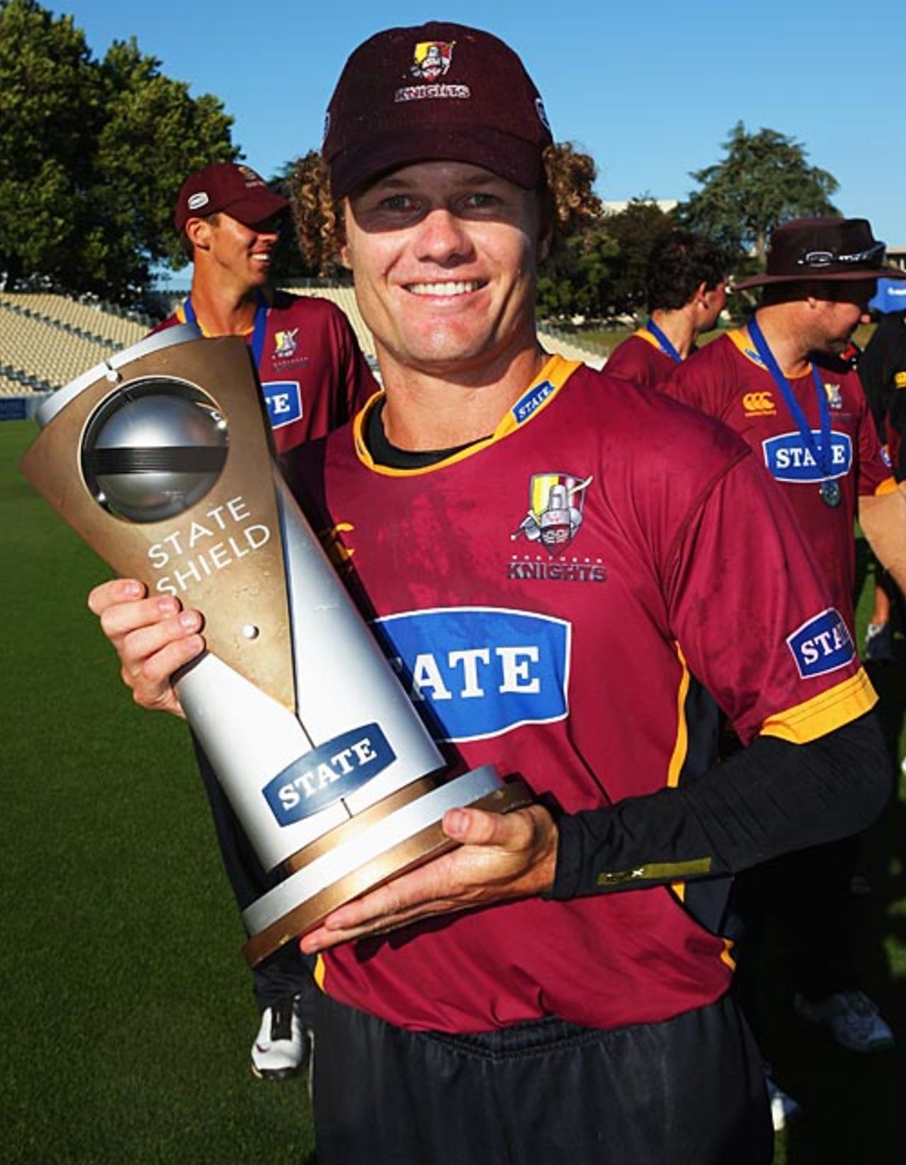 James Marshall with the trophy, Northern Districts v Otago, State Shield final, Hamilton, January 31, 2009
