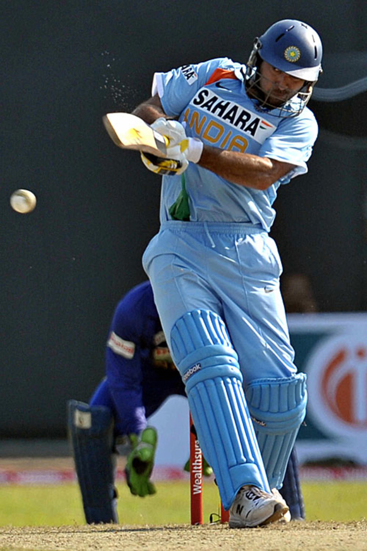 Yuvraj Singh swings across the line, Sri Lanka v India, 2nd ODI, Colombo, January 31, 2009