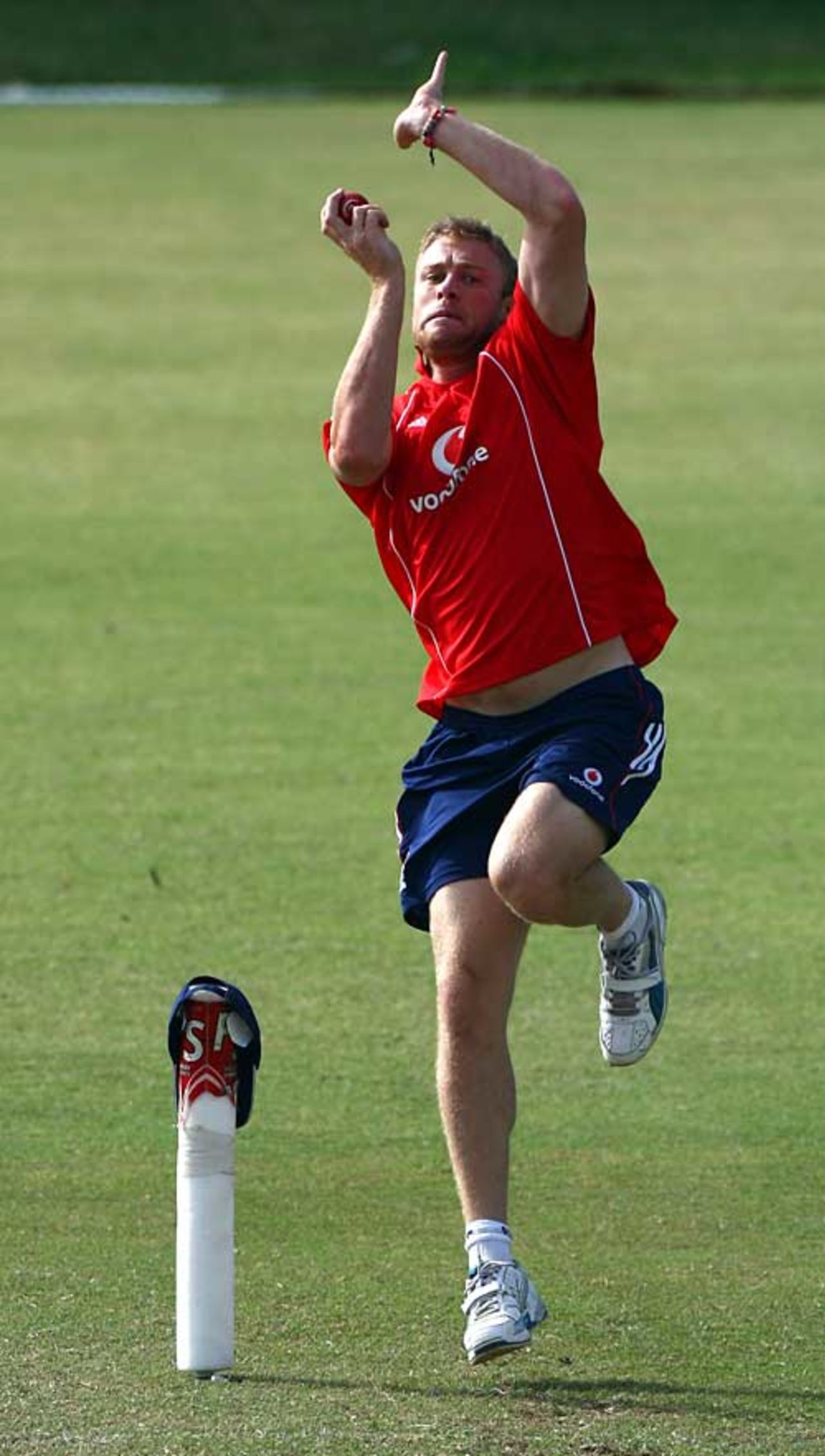 Andrew Flintoff bowled six overs at increasing pace during an early-morning practice, West Indies A v England XI, Warner Park, January 31, 2009