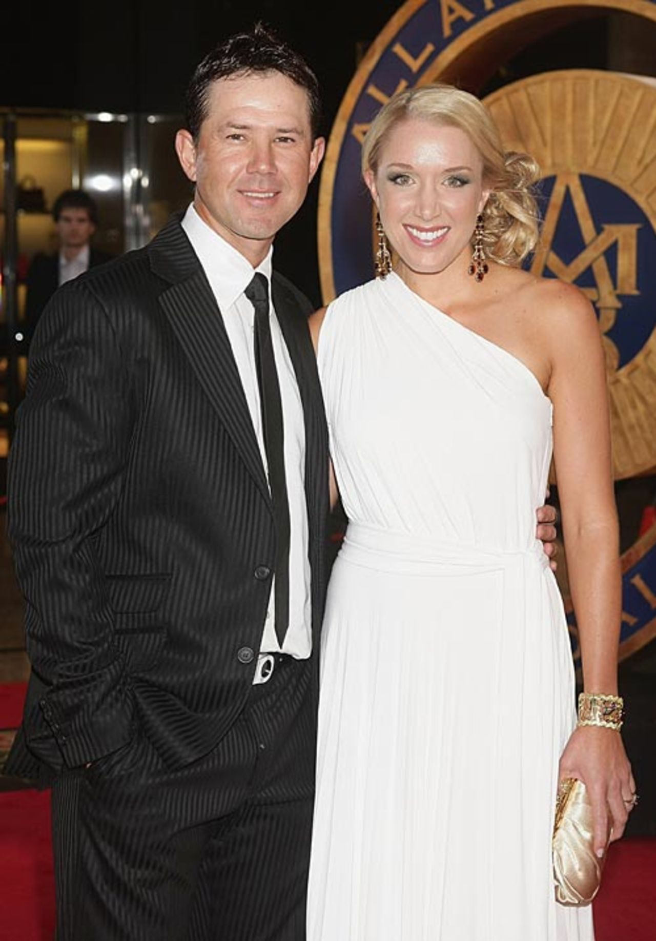 Ricky Ponting with his wife Rianna at the 2009 Allan Border Medal, Melbourne, February 3, 2009