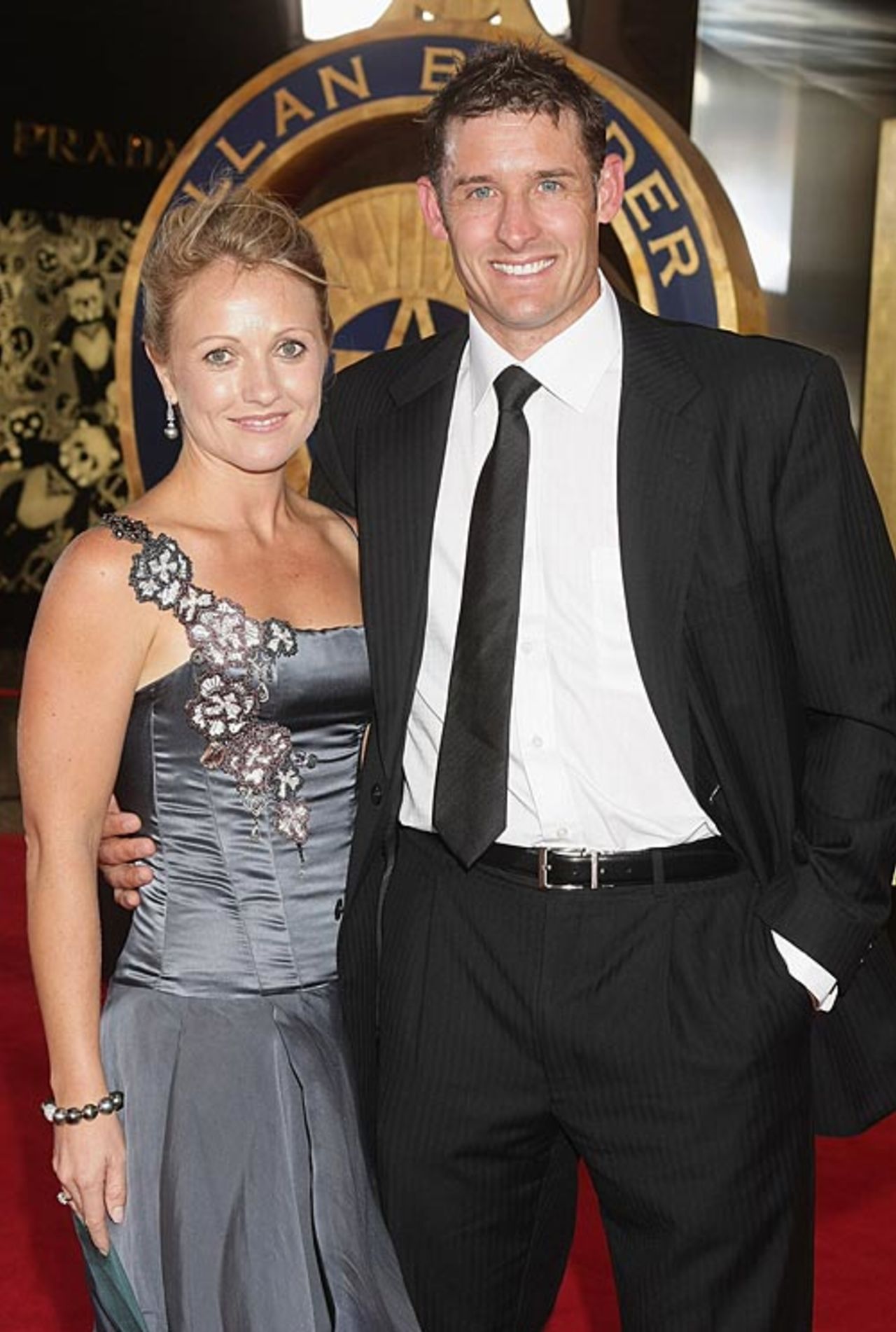 Michael Hussey and his wife Amy at the 2009 Allan Border Medal, Melbourne, February 3, 2009