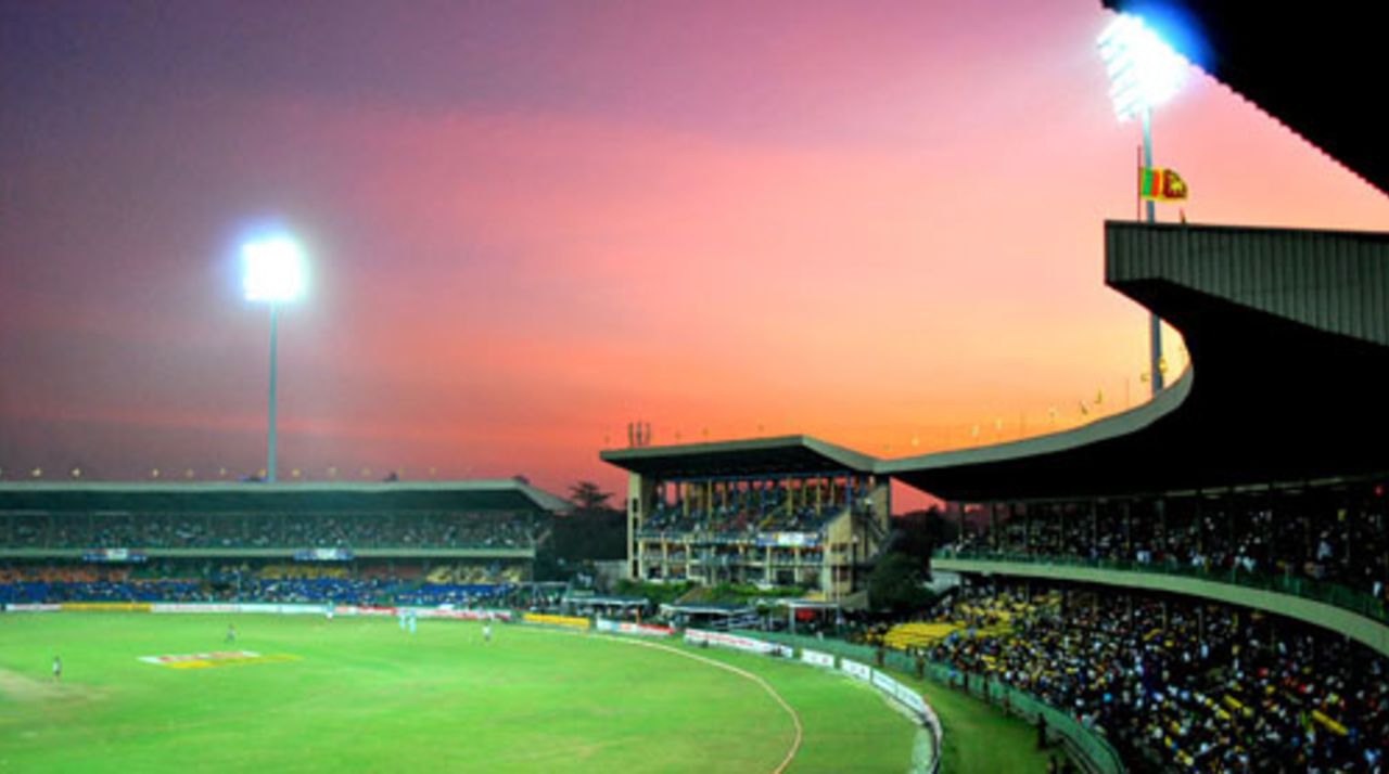The Premadasa Stadium at sunset, Sri Lanka v India, 3rd ODI, Colombo, February 3, 2009