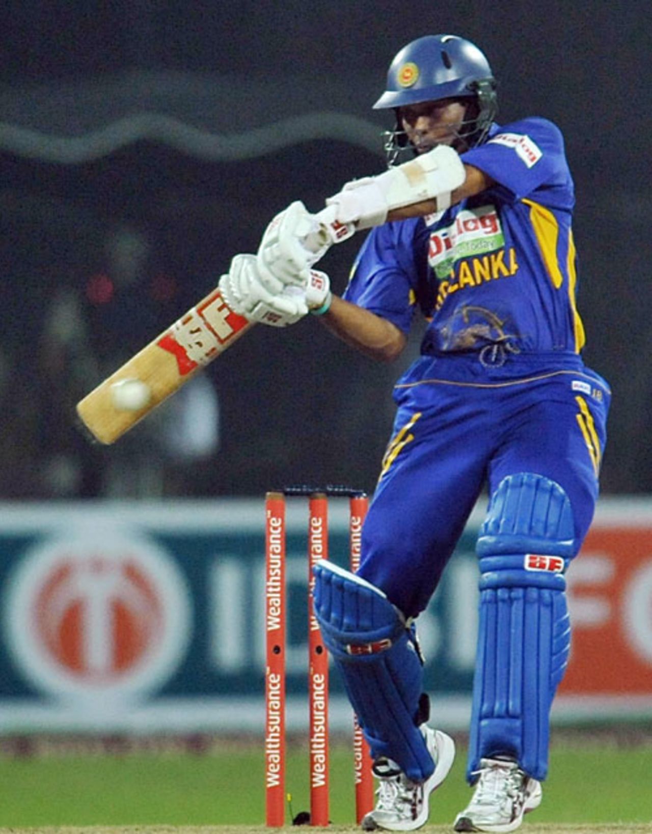 Tillakaratne Dilshan hits through the off side, Sri Lanka v India, 3rd ODI, Colombo, February 3, 2009