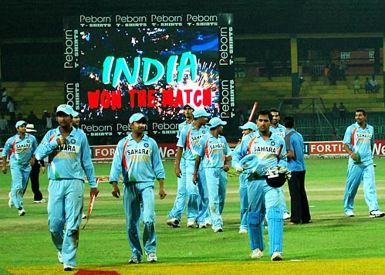 The Indians walk off with the series won, Sri Lanka v India, 3rd ODI, Colombo, February 3, 2009