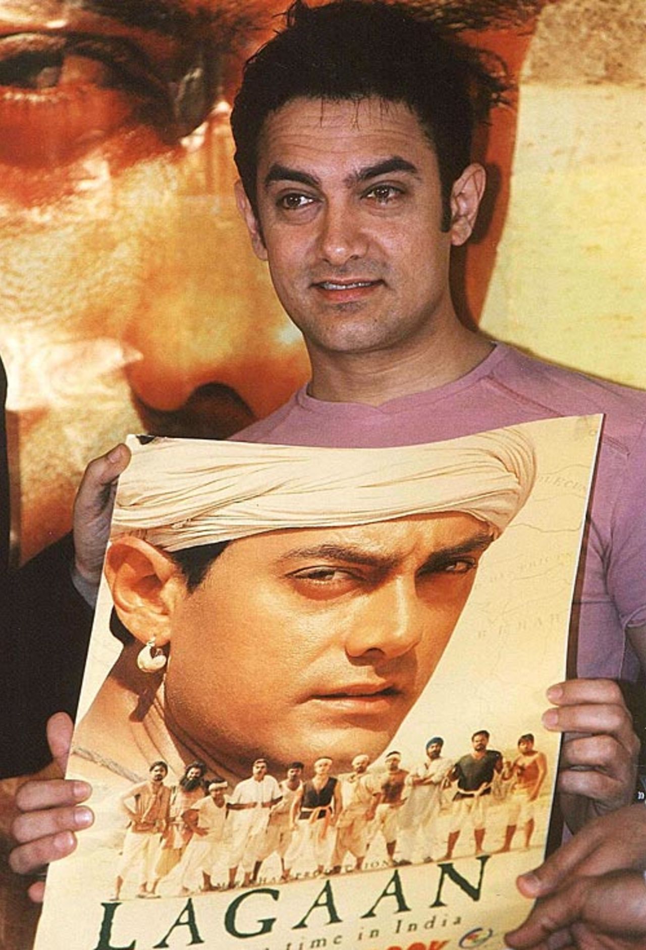 Indian actor Aamir Khan at the promotion of his movie <i>Lagaan</i>