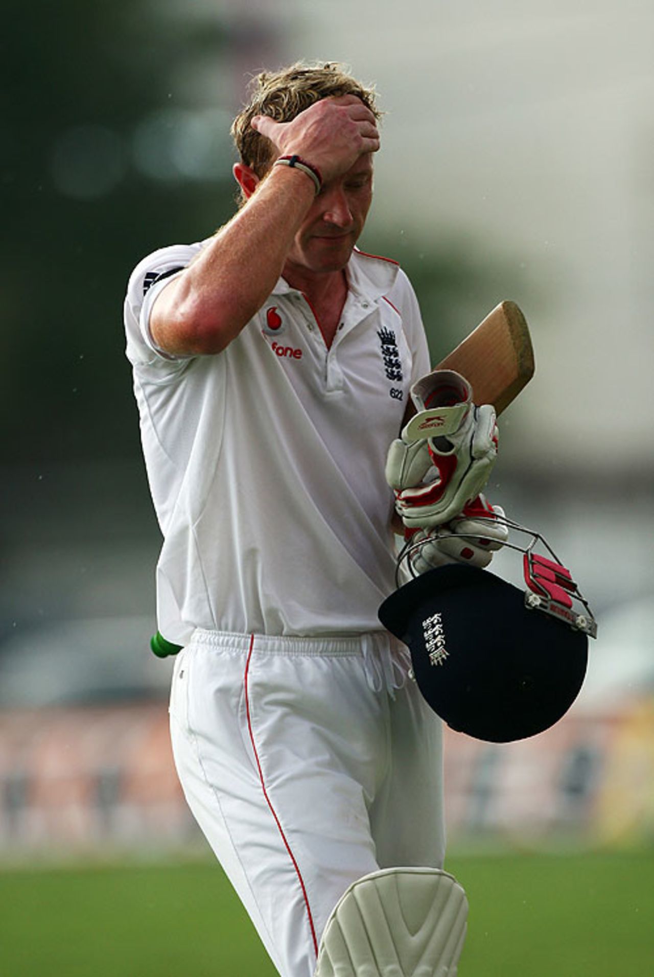 Paul Collingwood leaves the crease after being trapped lbw by Sulieman Benn, West Indies v England, 1st Test, Kingston, February 4, 2009