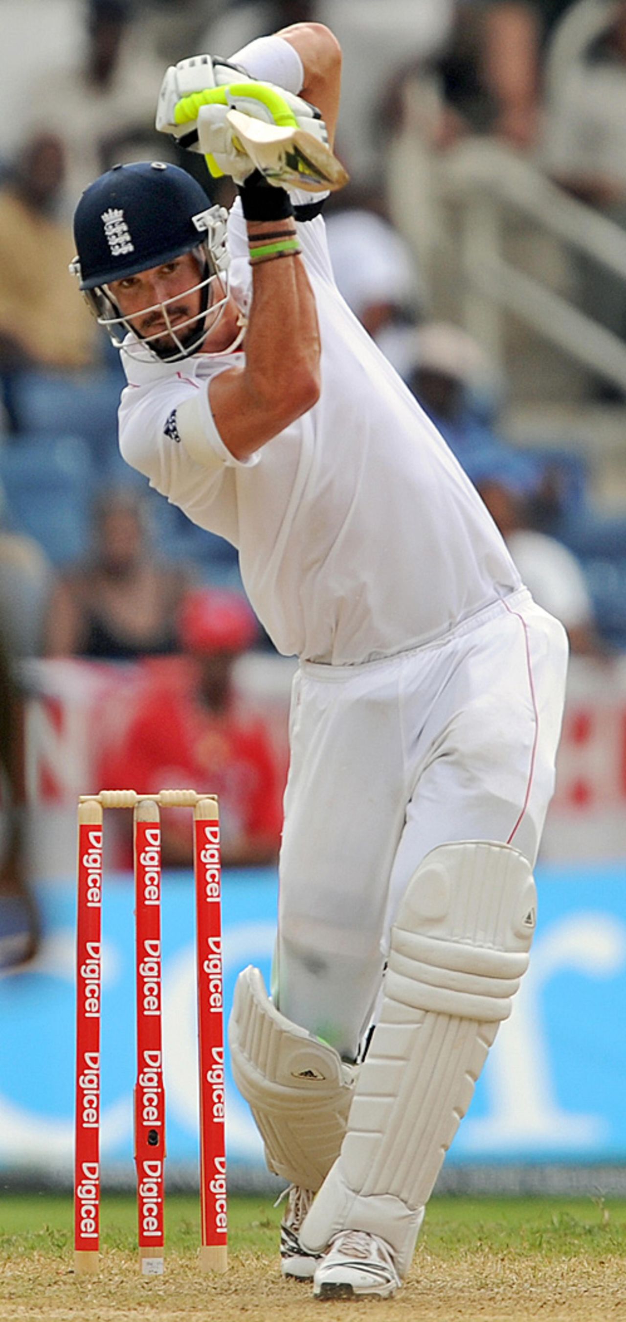 Kevin Pietersen drives firmly down the ground during his 97, West Indies v England, 1st Test, Kingston, February 4, 2009
