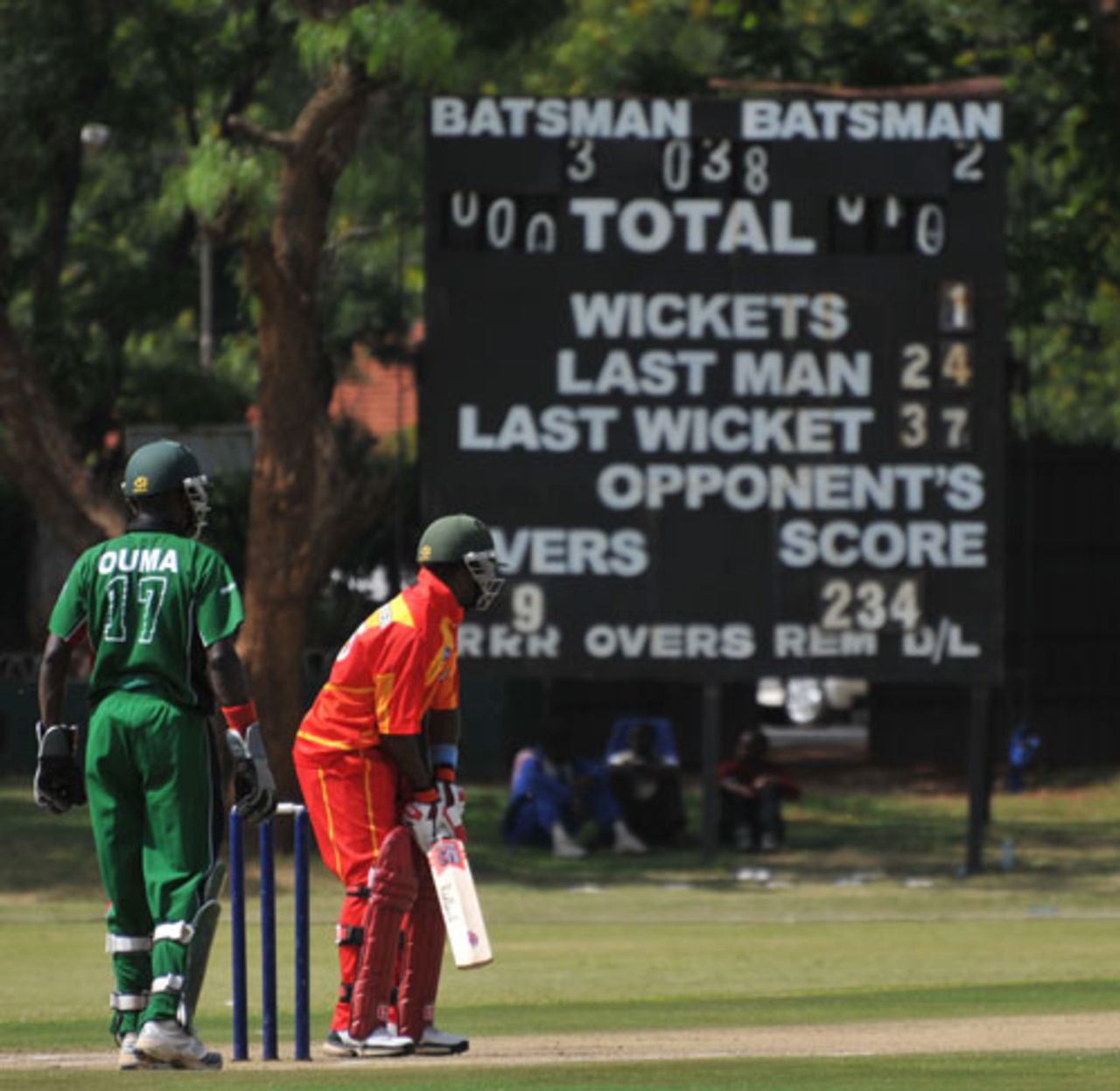 A view of one of the scorecards at the Gymkhana Club ground, Kenya v Zimbabwe, 3rd ODI, Nairobi, January 31, 2009