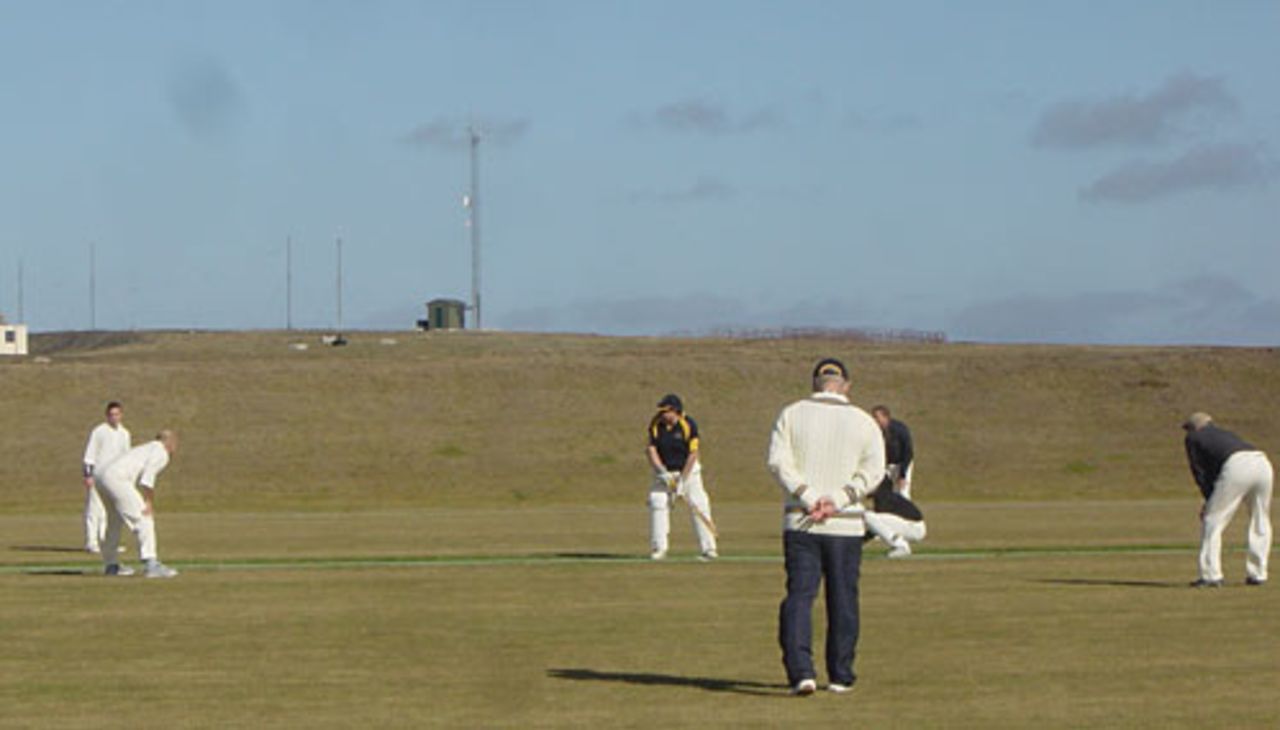 Cricket at the Mount Pleasant ground in the Falkland Islands, February 1, 2009
