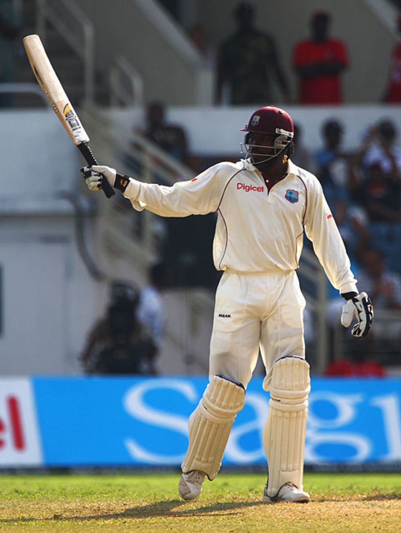 Chris Gayle celebrates his half-century, West Indies v England, 1st Test, Kingston, 2nd day, February 5, 2009