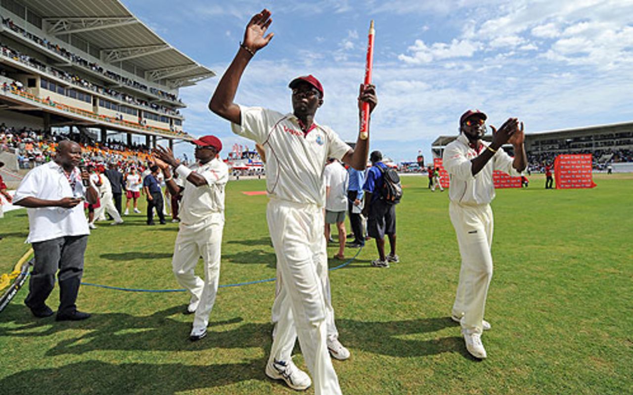 West Indies' players embark on a lap of honour after routing England in Jamaica, West Indies v England, 1st Test, Kingston, February 7, 2009