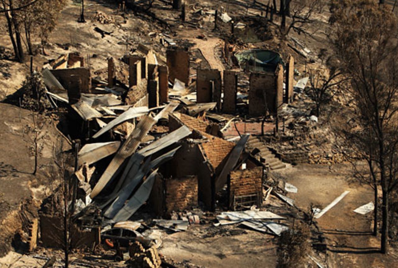 The remains of a house destroyed by bushfires, Kinglake, Australia, February 12, 2009