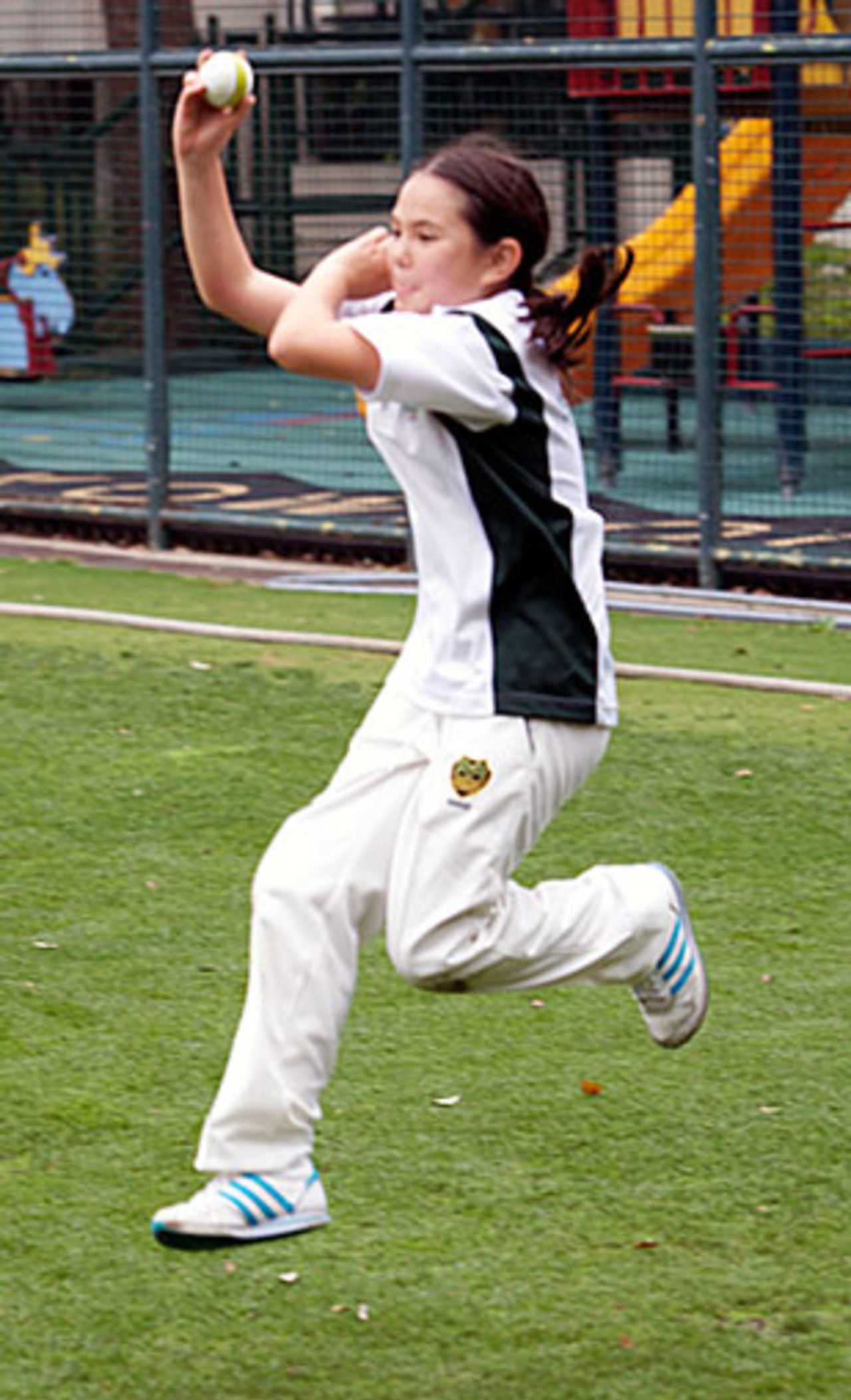 Zoe Pittman gets coaching at KCC's Junior Cricket Program