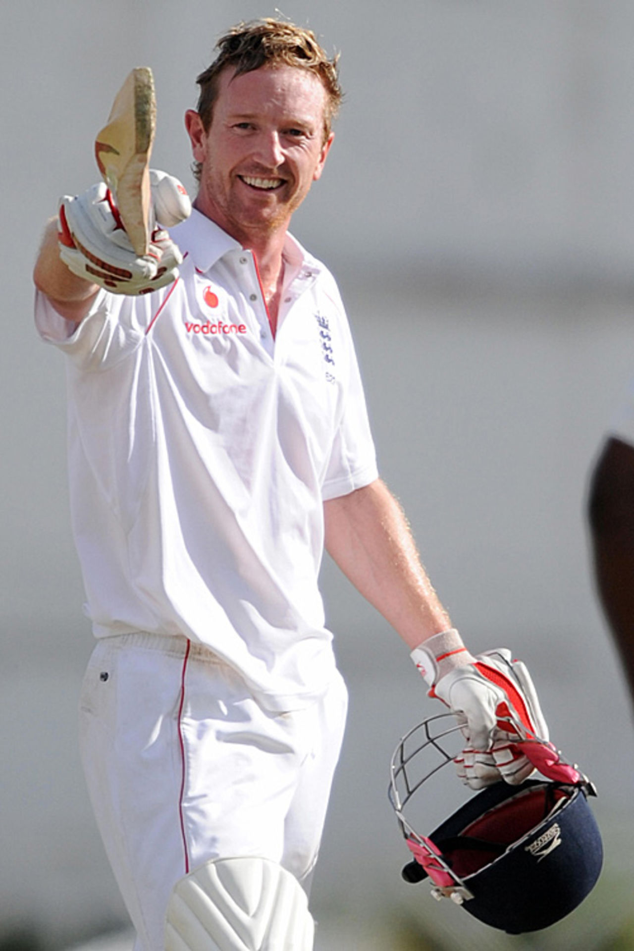 Paul Collingwood celebrates his eighth Test century, West Indies v England, 3rd Test, Antigua, February 16, 2009