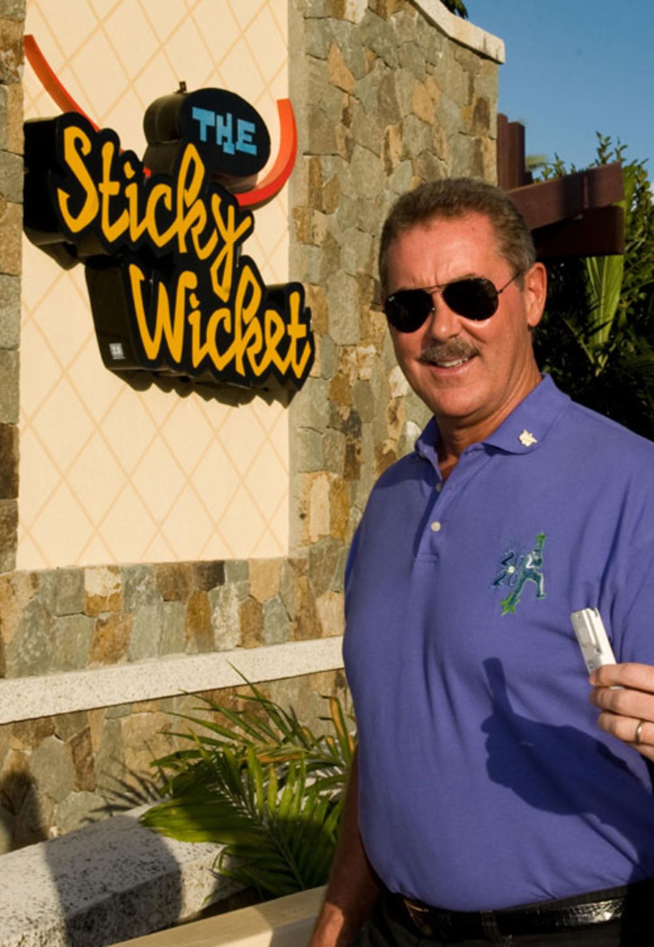 Allen Stanford outside his cricket ground, Antigua, October 30, 2008