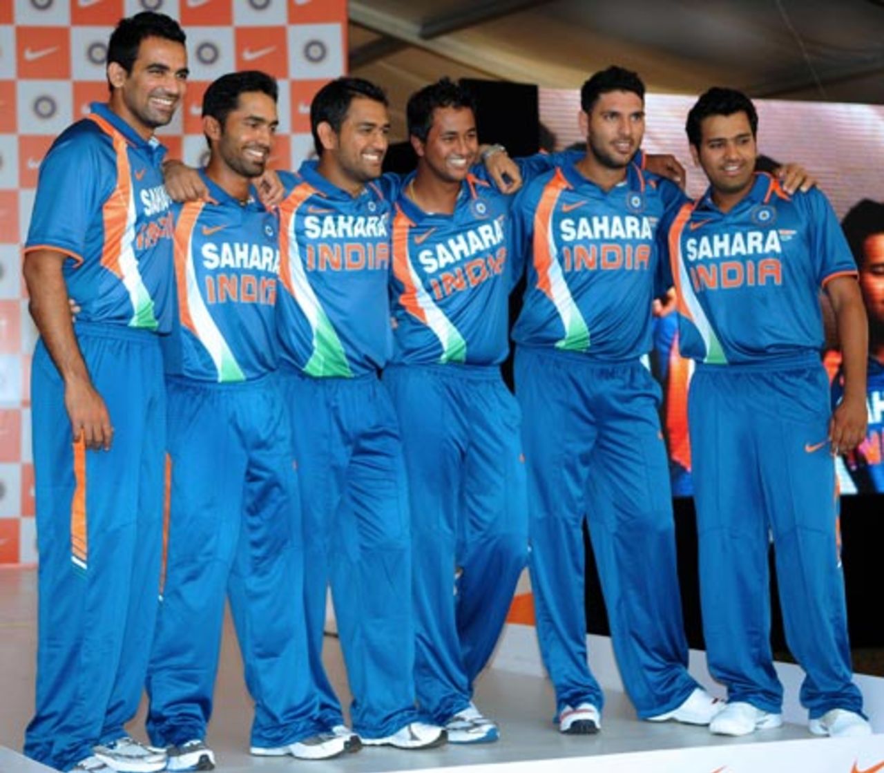 The Indians try on their new kit, Mumbai, February 18, 2009