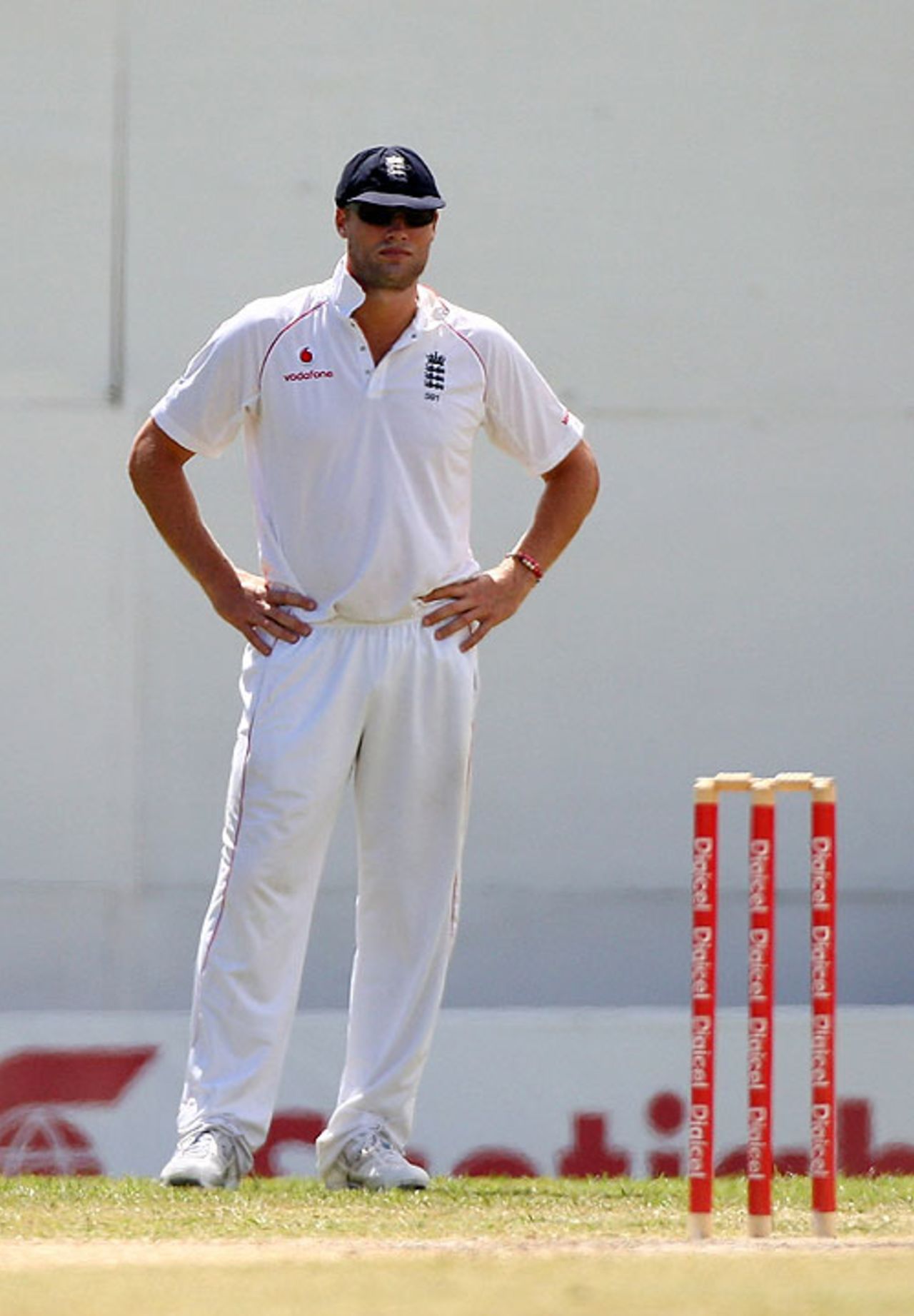 Andrew Flintoff cut a disconsolate figure as England toiled for wickets on the final day at the ARG, West Indies v England, 3rd Test, Antigua, 5th day, February 19, 2009