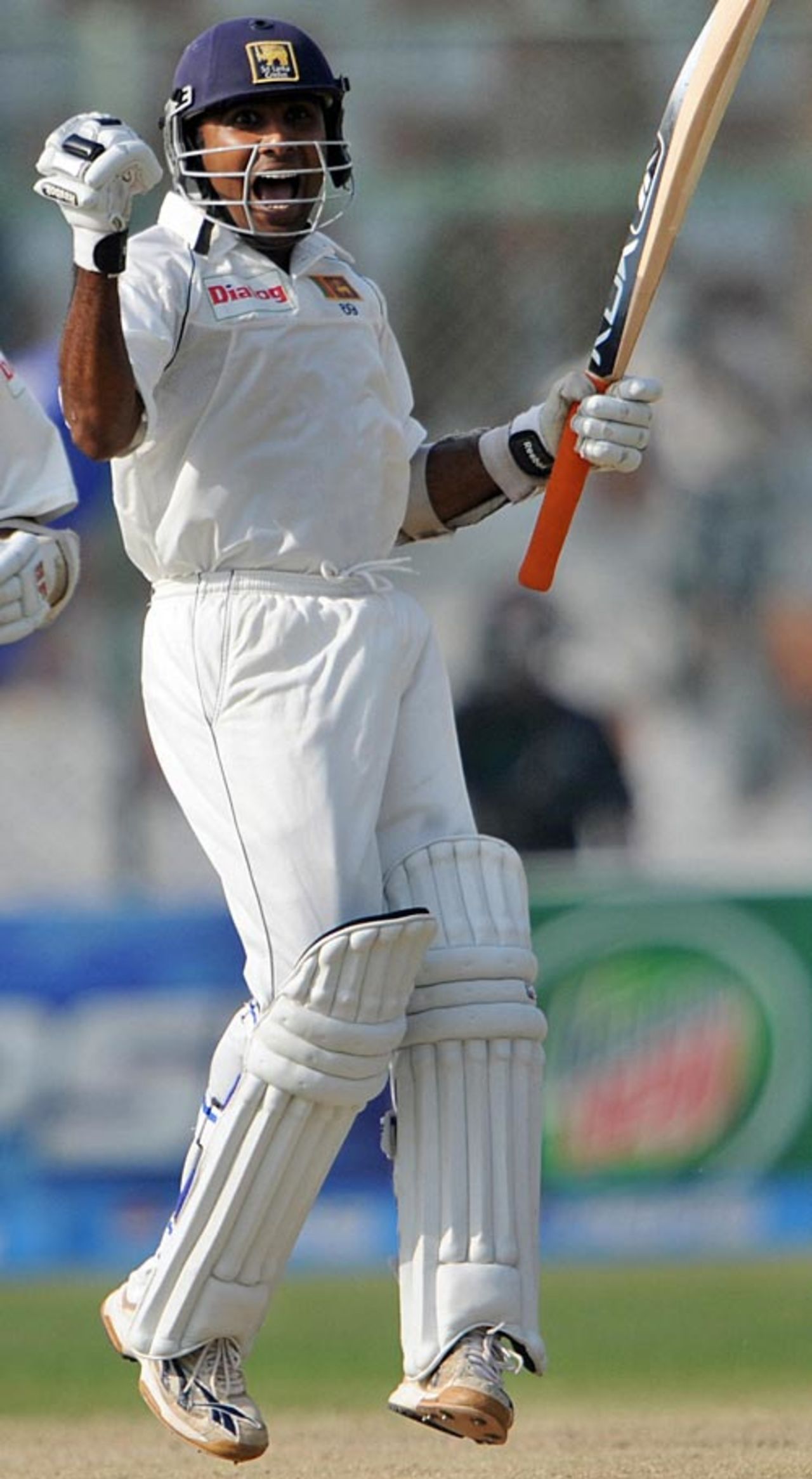 Mahela Jayawardene celebrates his hundred, Pakistan v Sri Lanka, 1st Test, Karachi, 1st day, February 21, 2009
