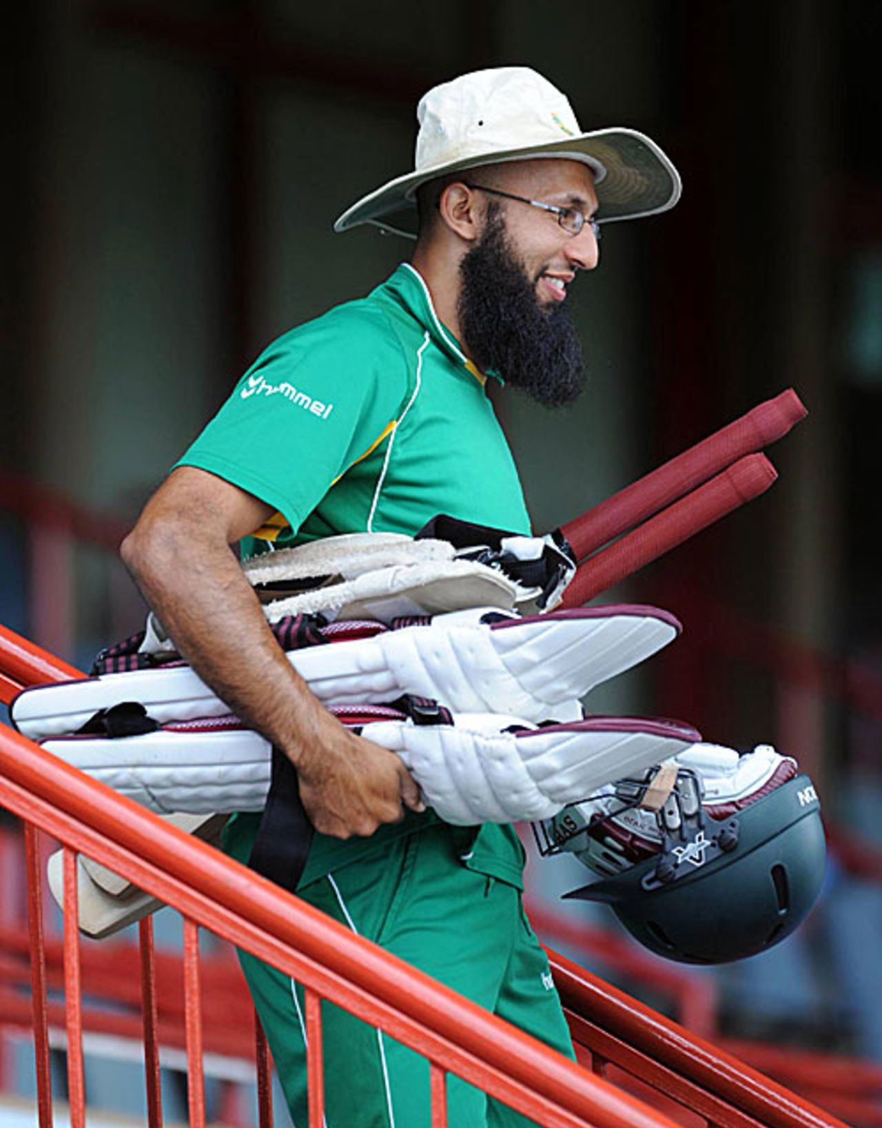 Hashim Amla gets ready for a session at the nets, Centurion, February 23, 2009