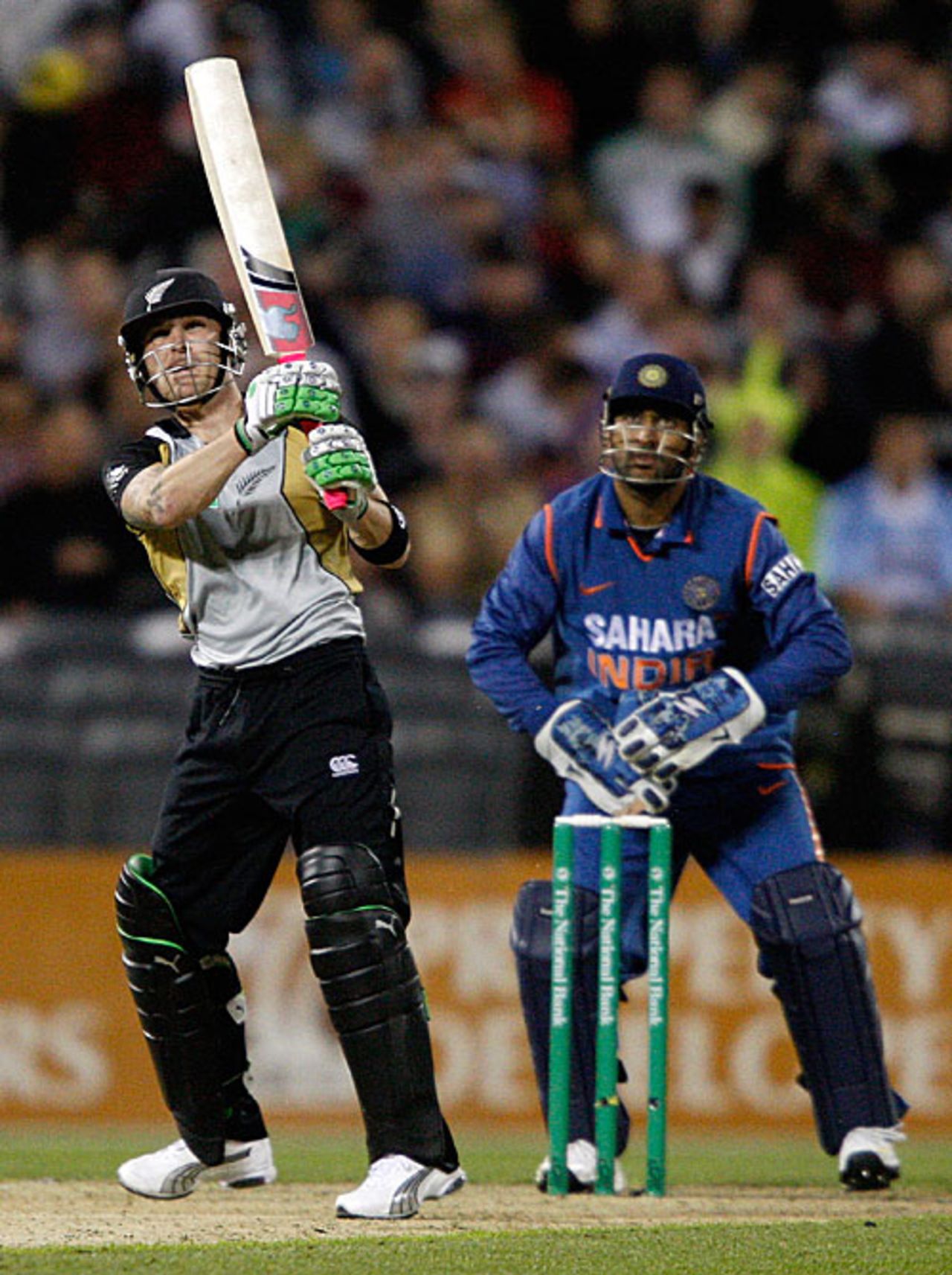 Brendon McCullum goes over the top during his 56, New Zealand v India, 1st Twenty20 international, Christchurch, February 25, 2009