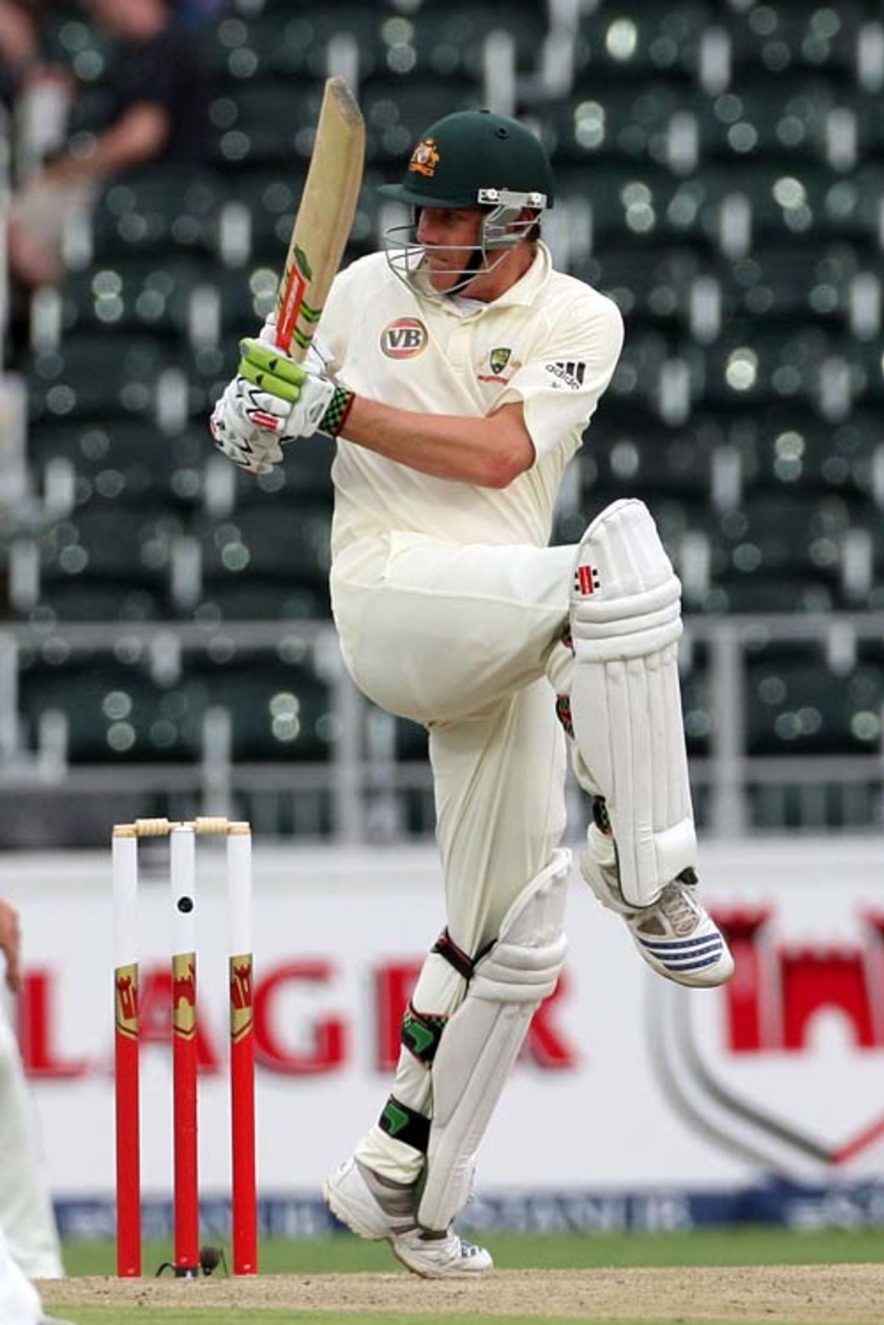 Marcus North steers the ball off his hips, South Africa v Australia, 1st Test, Johannesburg, 1st day, February 26, 2009