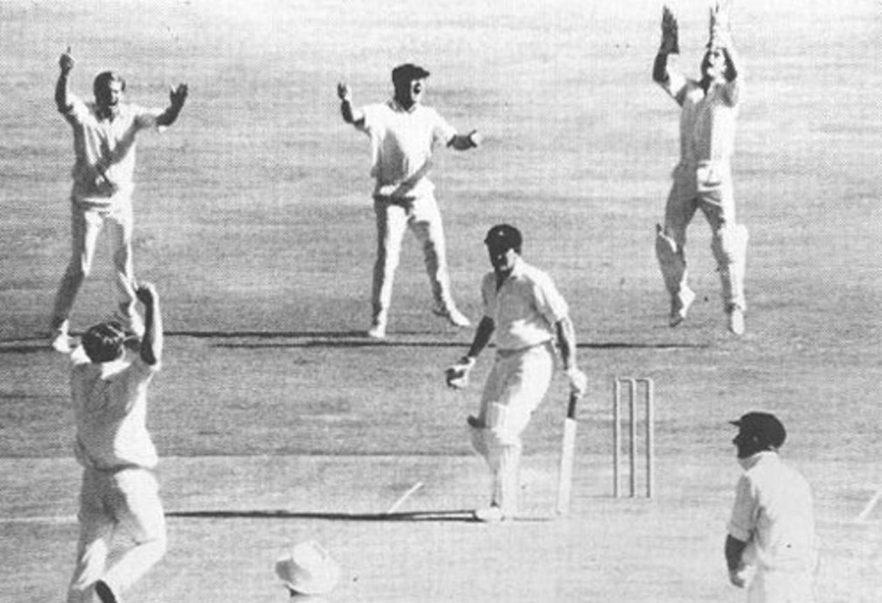 Keith Stackpole is caught by Denis Lindsay off Mike Procter for 1, South Africa v Australia, 3rd Test, Johannesburg, February 23, 1970