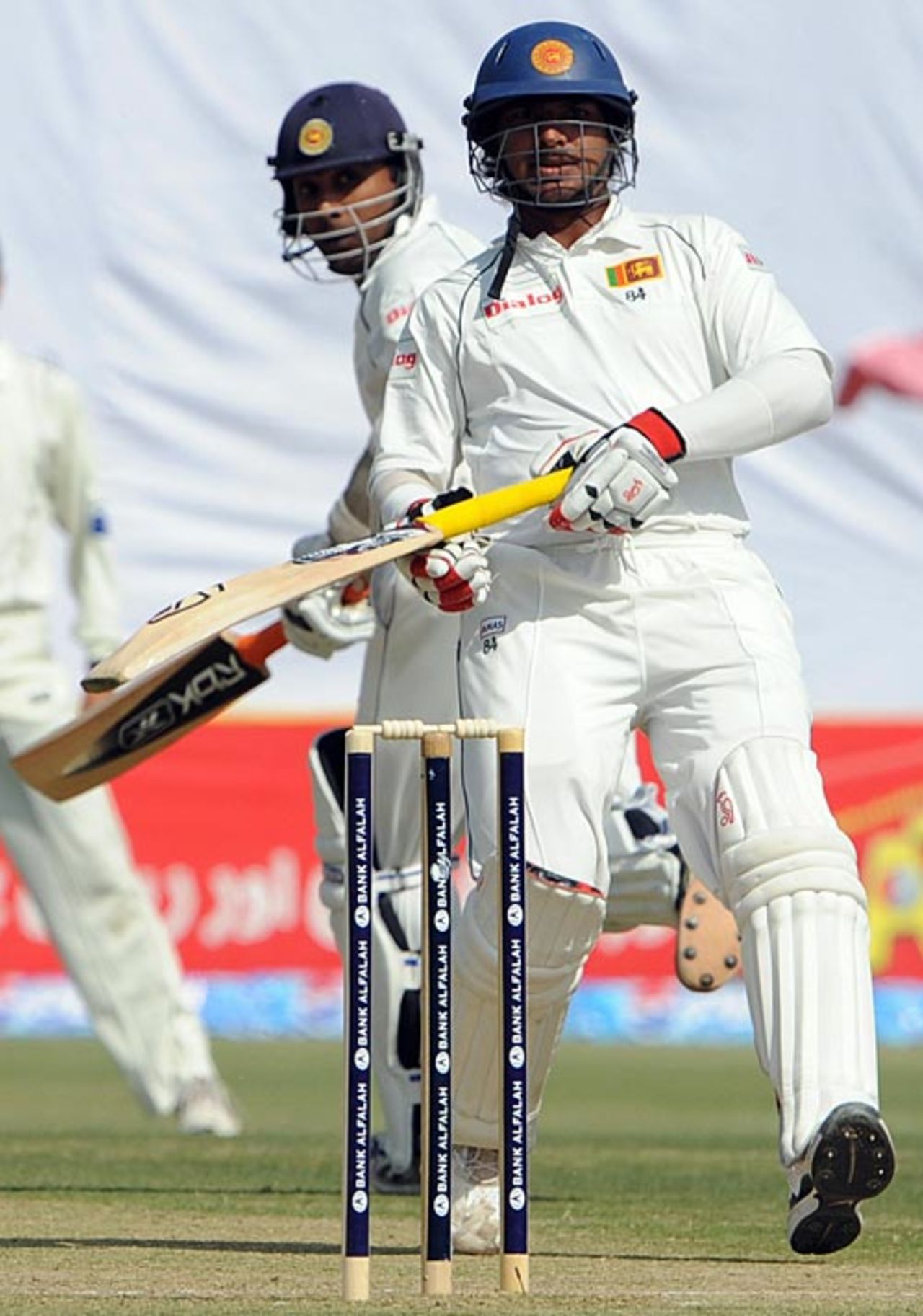 Kumar Sangakkara completes a run, Pakistan v Sri Lanka, 2nd Test, Lahore, 1st day, March 1, 2009