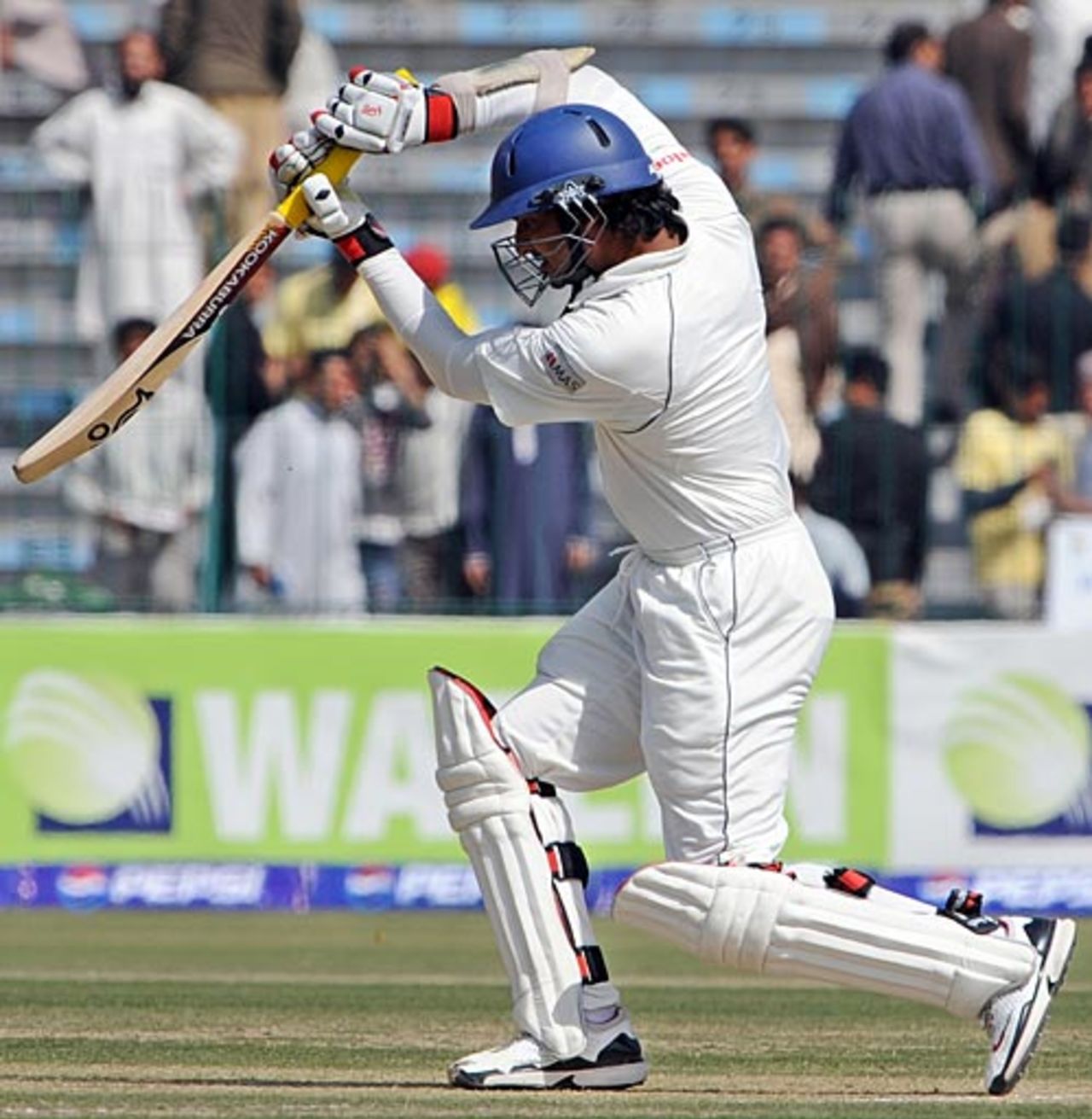 Kumar Sangakkara plays off the front foot, Pakistan v Sri Lanka, 2nd Test, Lahore, 1st day, March 1, 2009