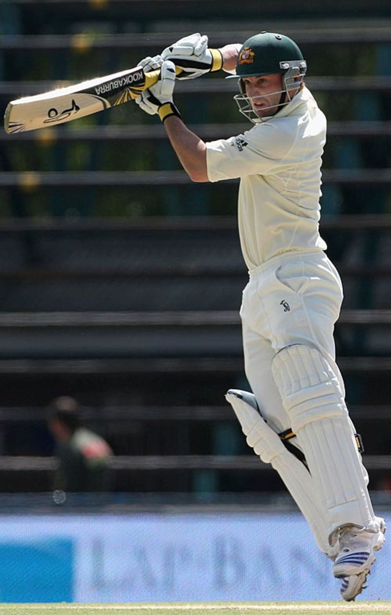 Phillip Hughes gets on his toes to play one through the offside, South Africa v Australia, 1st Test, Johannesburg, 4th day, March 1, 2009